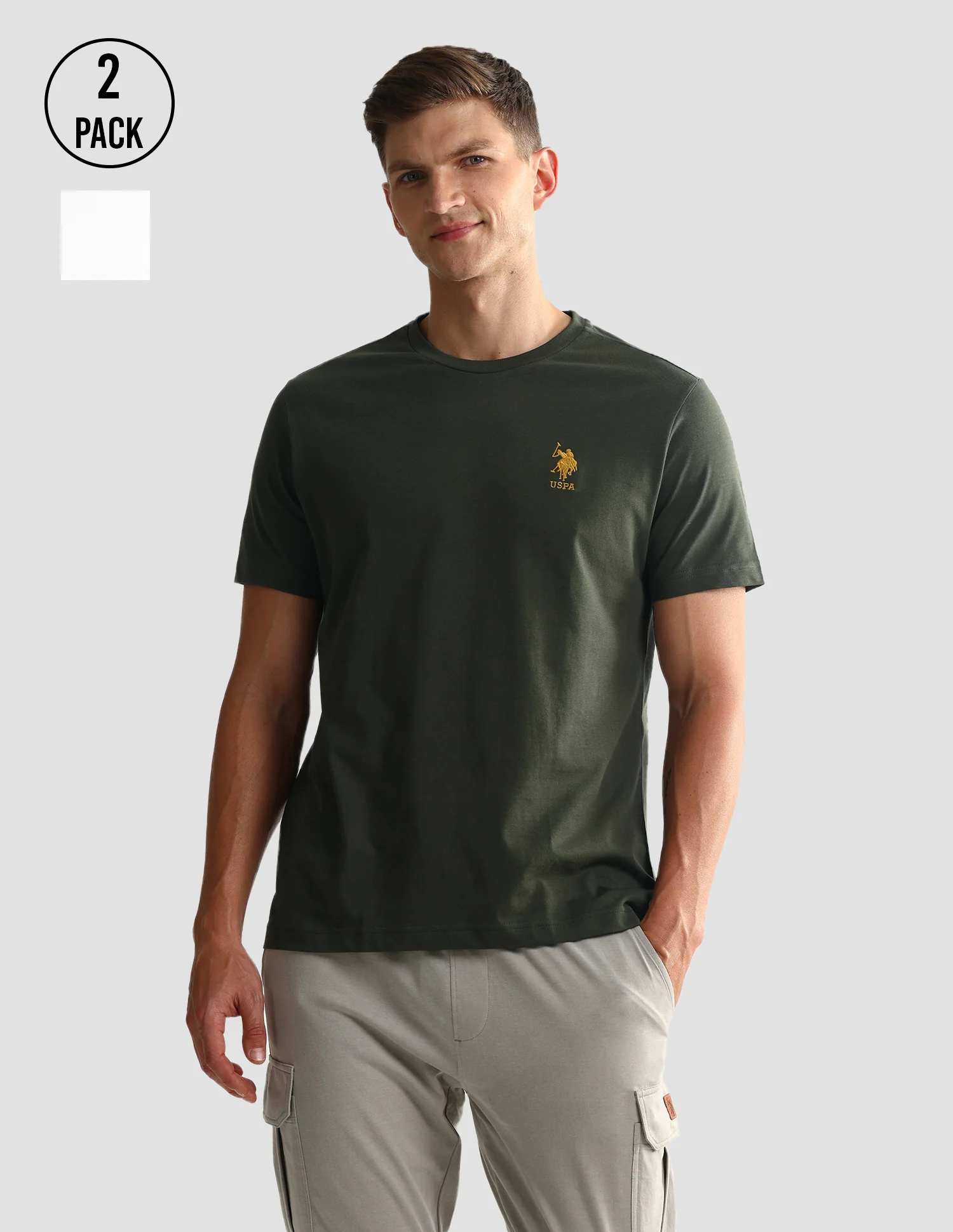 Tonal Logo Cotton 1633 Lounge T-Shirt - Pack Of 2