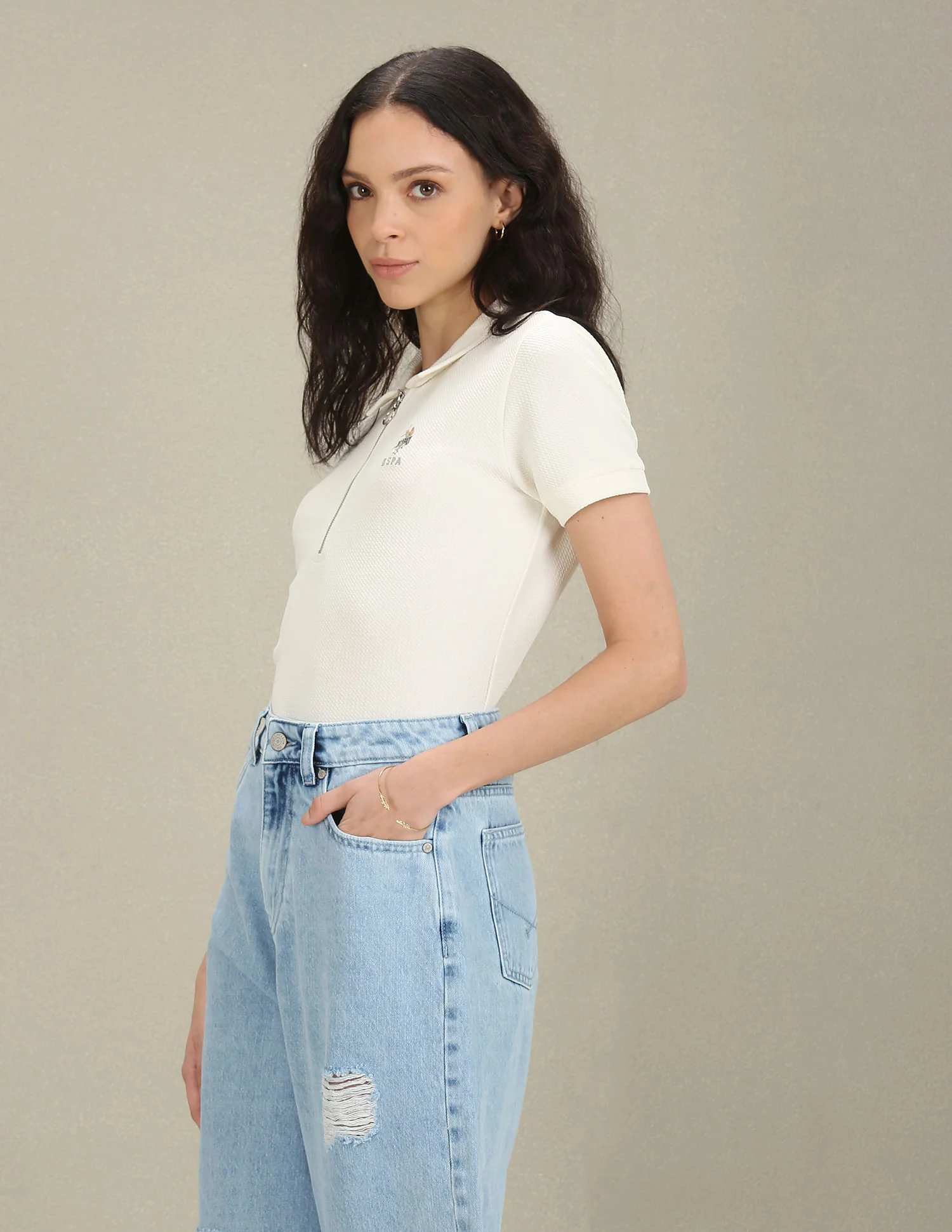 Karara Zipper Polo Shirt - Image 4