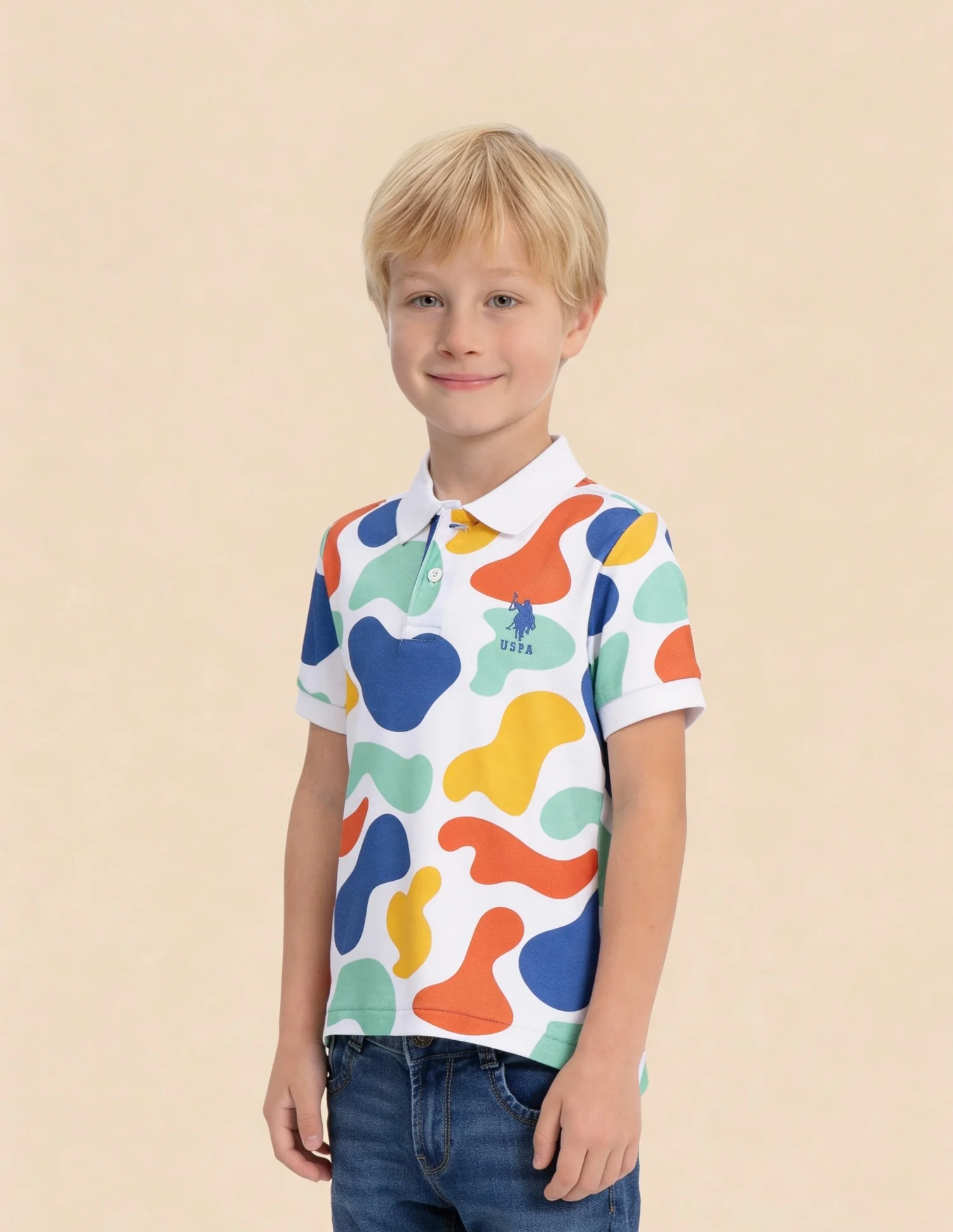 Abstract Printed Regular Fit Polo Shirt - Image 4