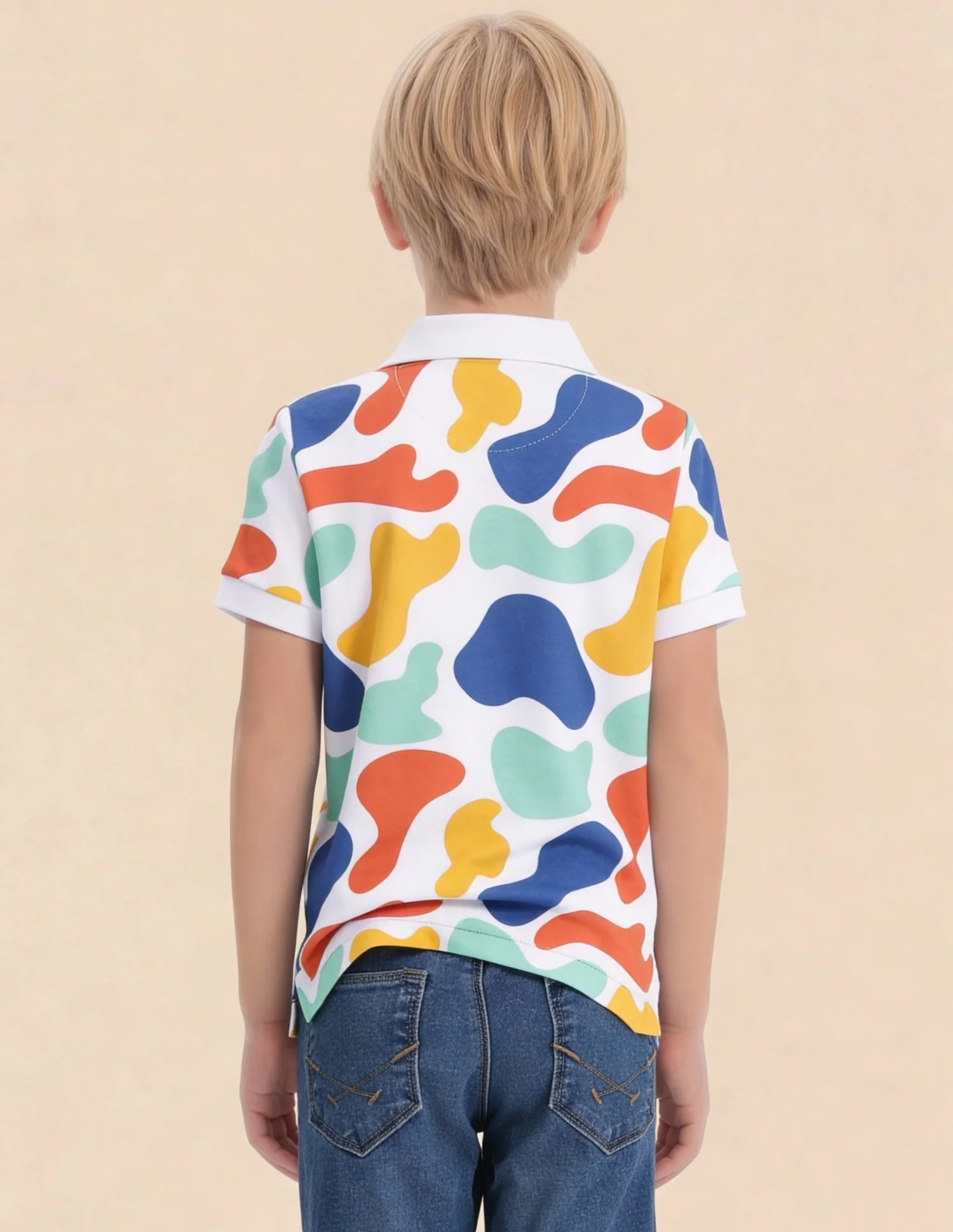 Abstract Printed Regular Fit Polo Shirt - Image 5