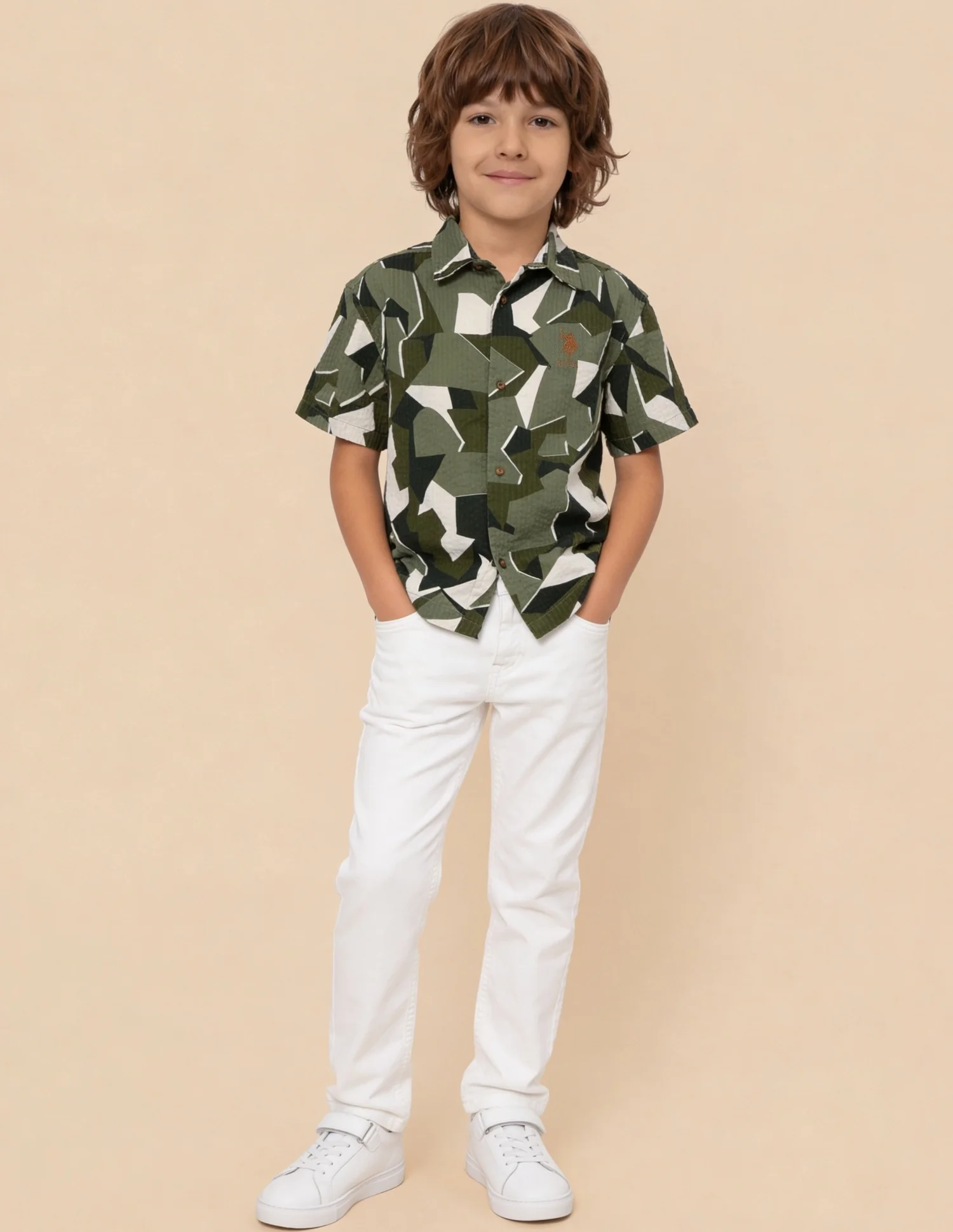 Abstract Printed Seersucker Weave Shirt - Image 3