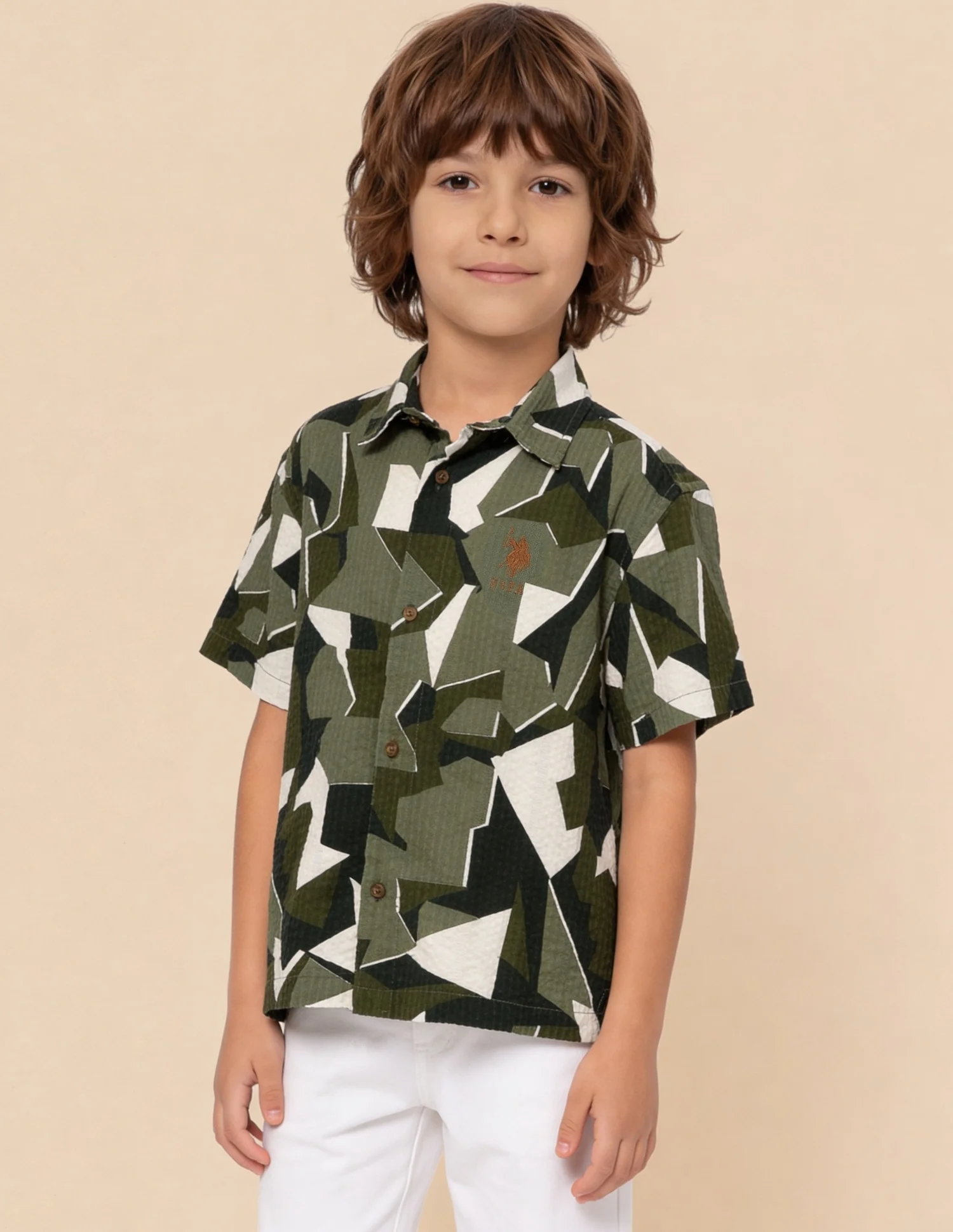 Abstract Printed Seersucker Weave Shirt - Image 4