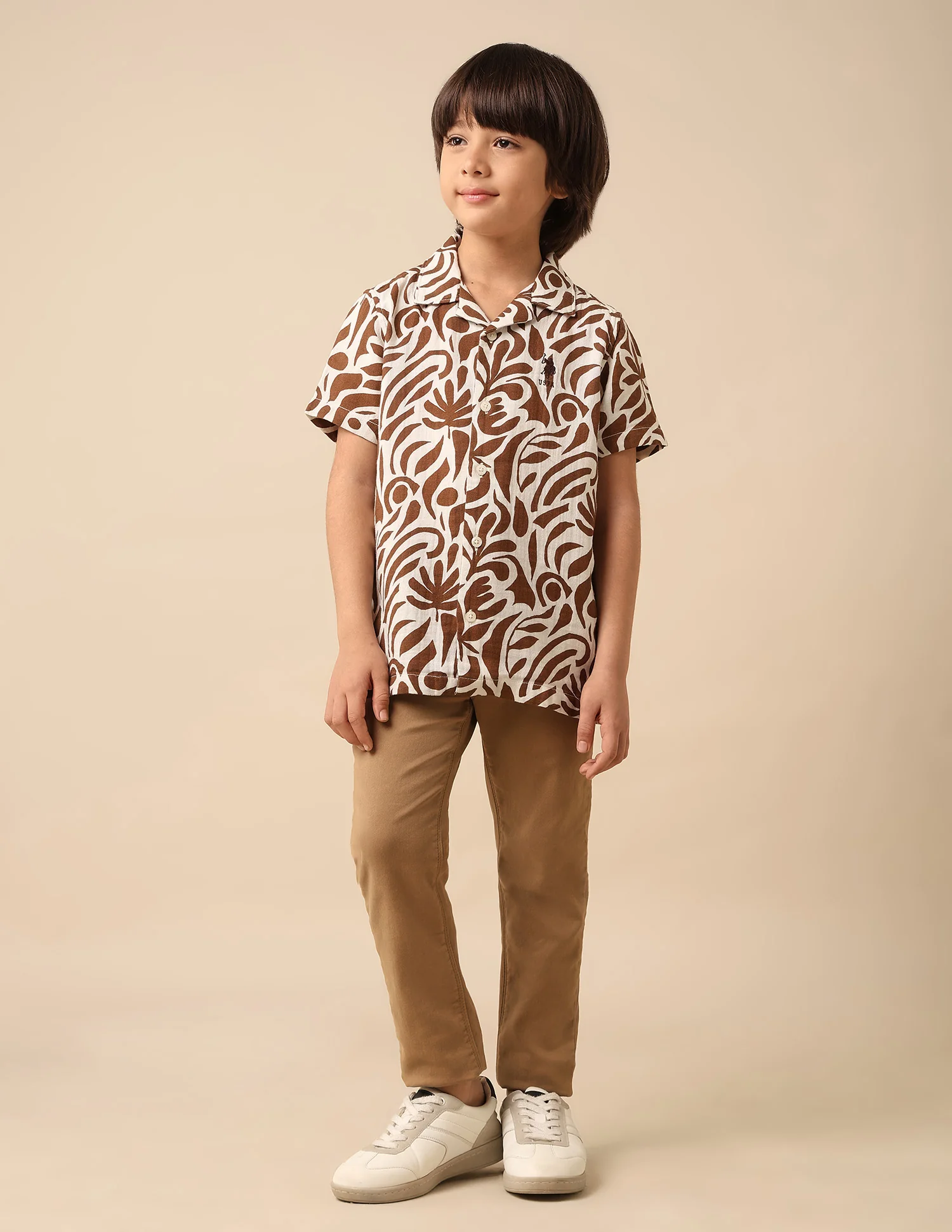 Boys Abstract Printed Cuban Shirt - Image 3