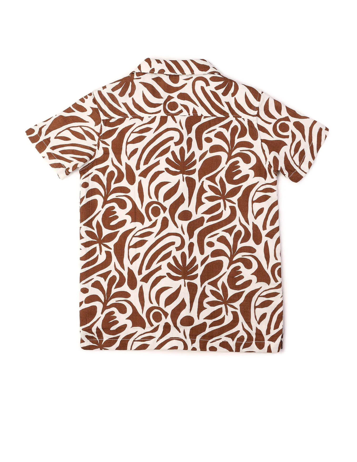 Boys Abstract Printed Cuban Shirt - Image 8