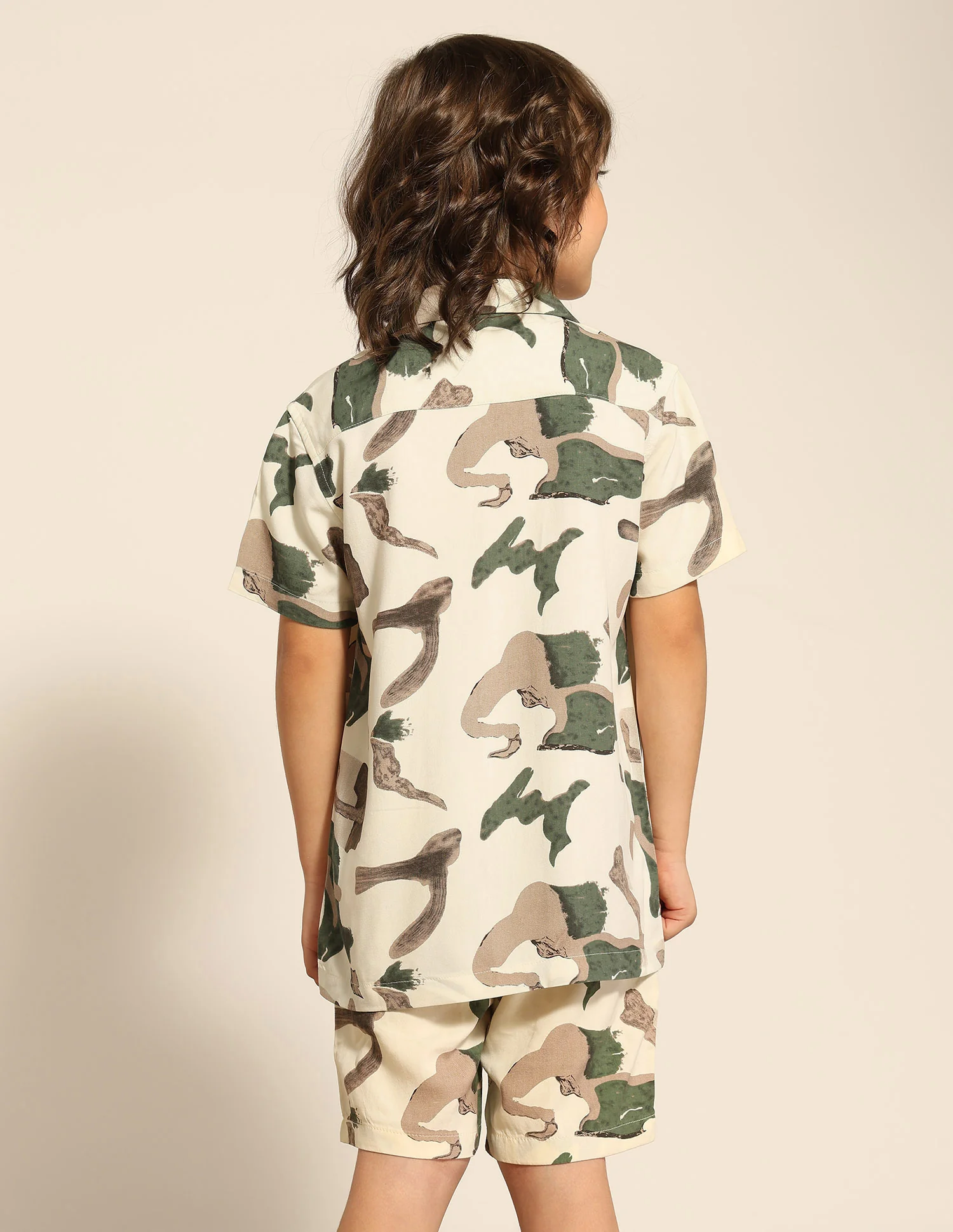 Boys Abstract Printed Cuban Shirt - Image 5