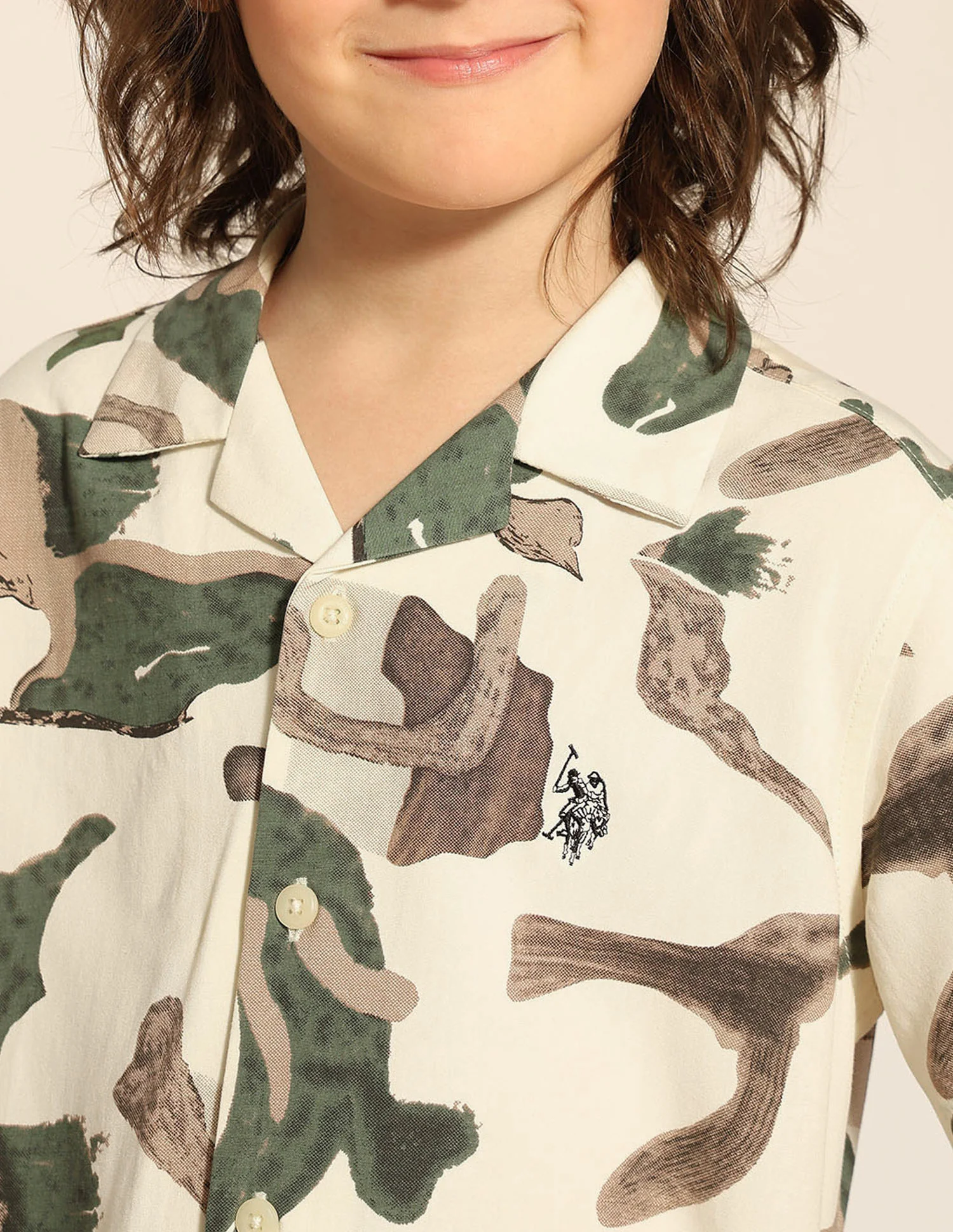 Boys Abstract Printed Cuban Shirt - Image 6