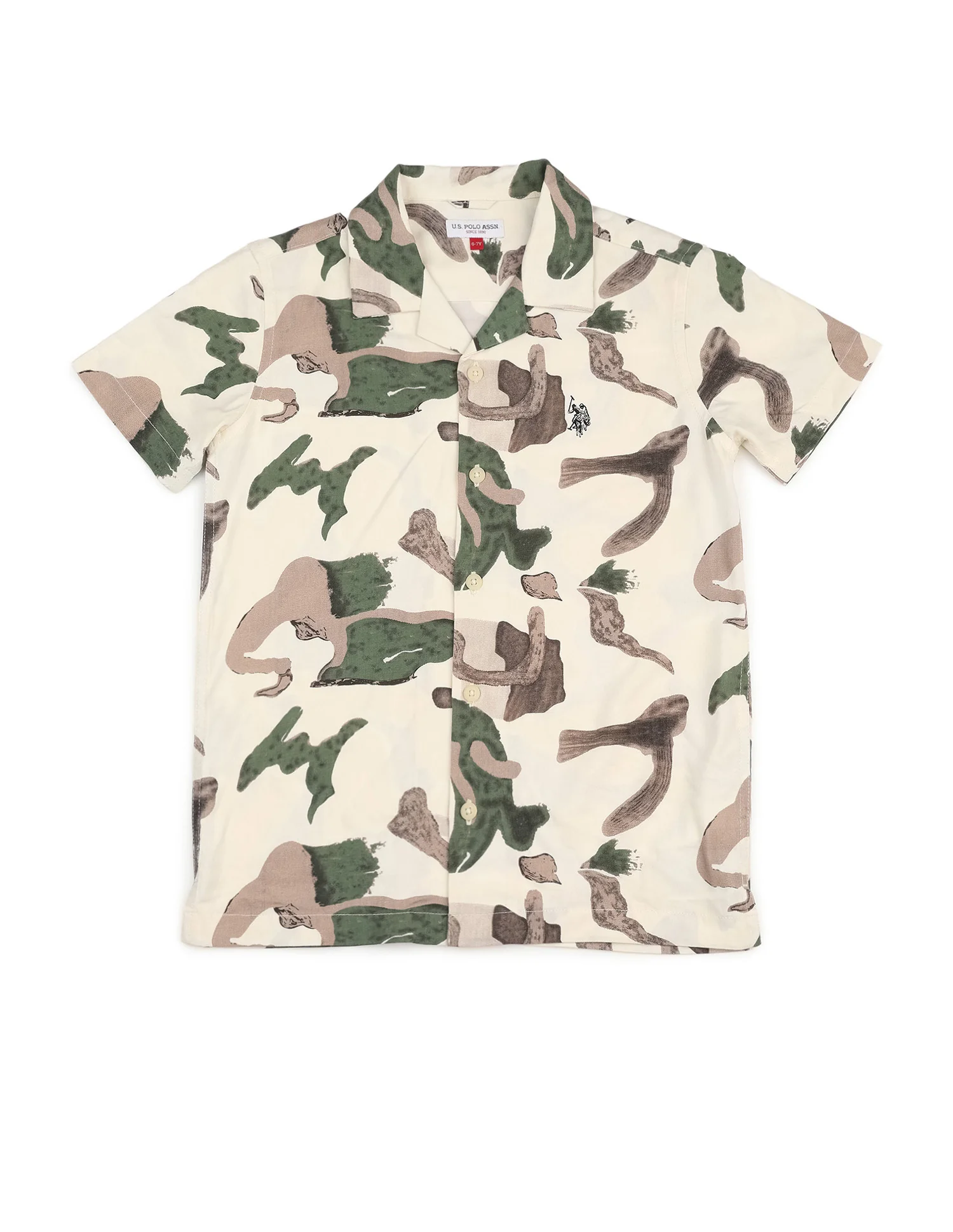 Boys Abstract Printed Cuban Shirt - Image 7