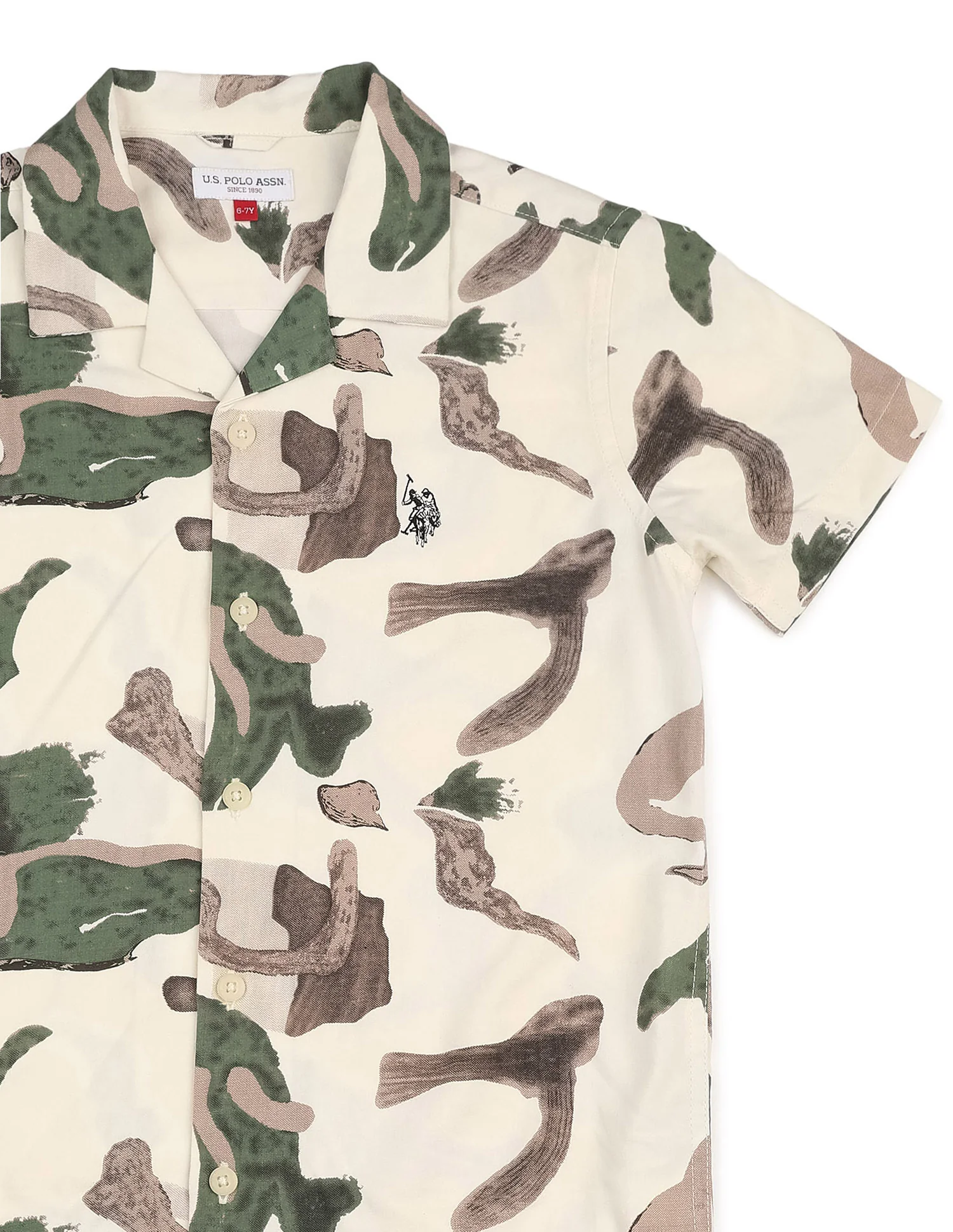 Boys Abstract Printed Cuban Shirt - Image 9