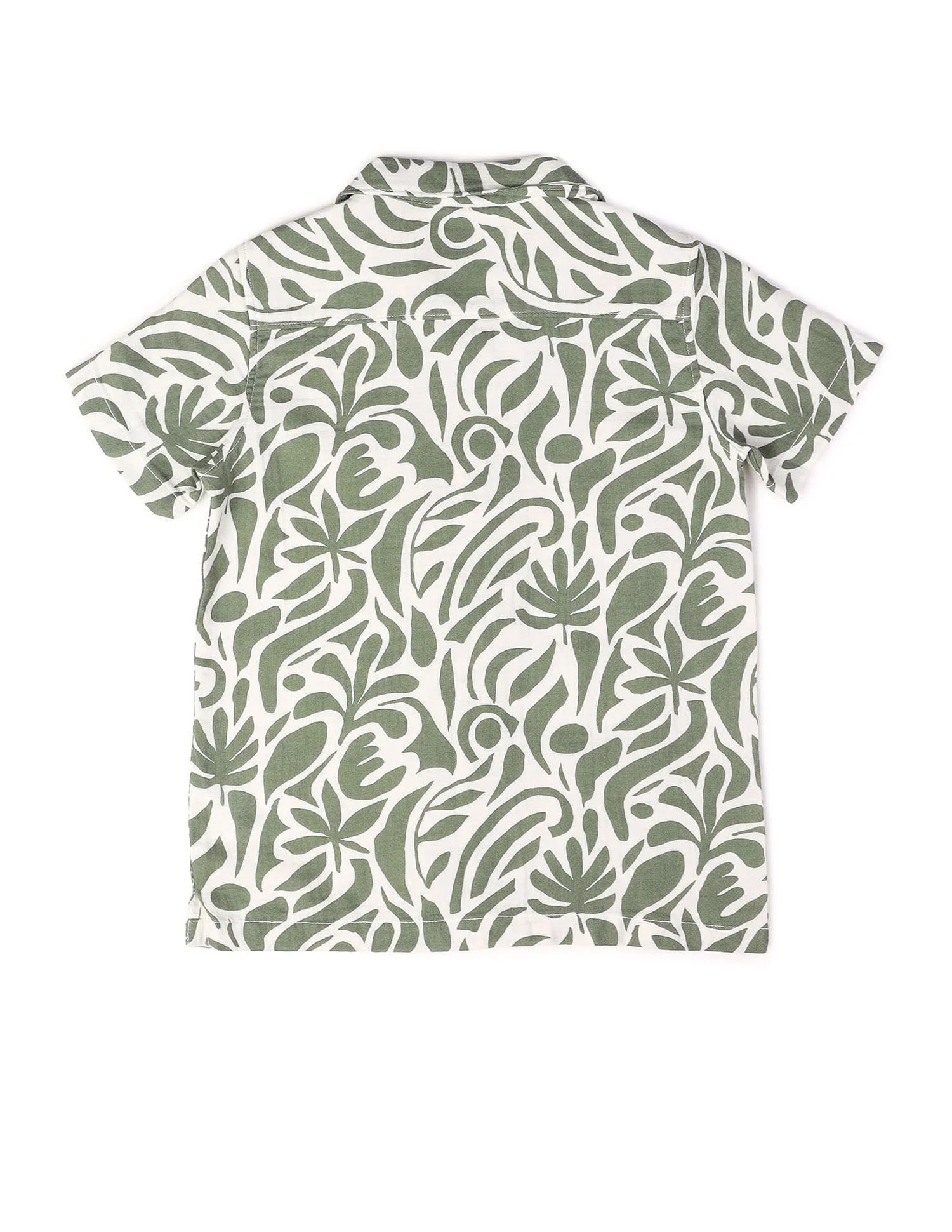 Boys Abstract Printed Cuban Shirt - Image 8