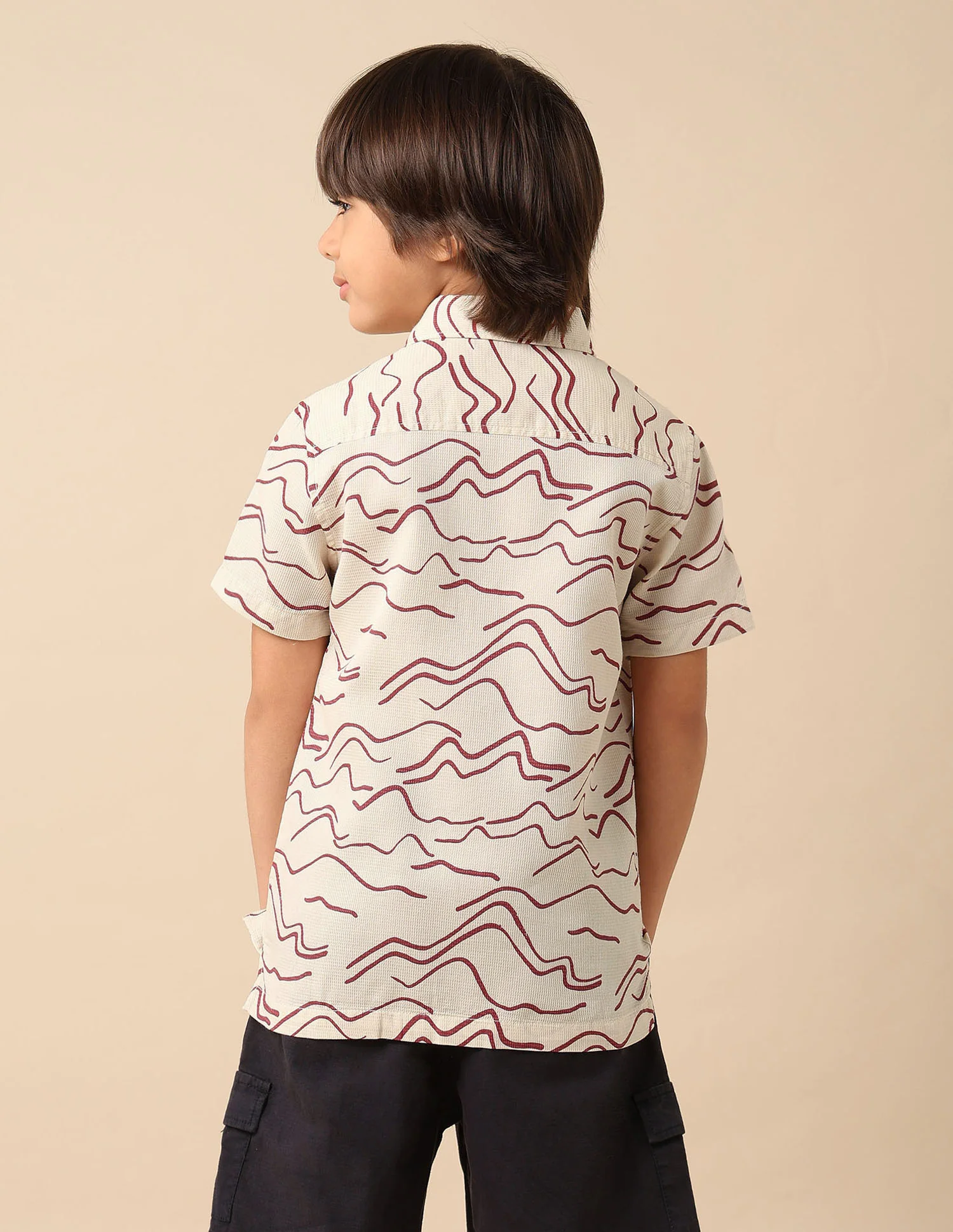 Boys Abstract Printed Pure Cotton Shirt - Image 5