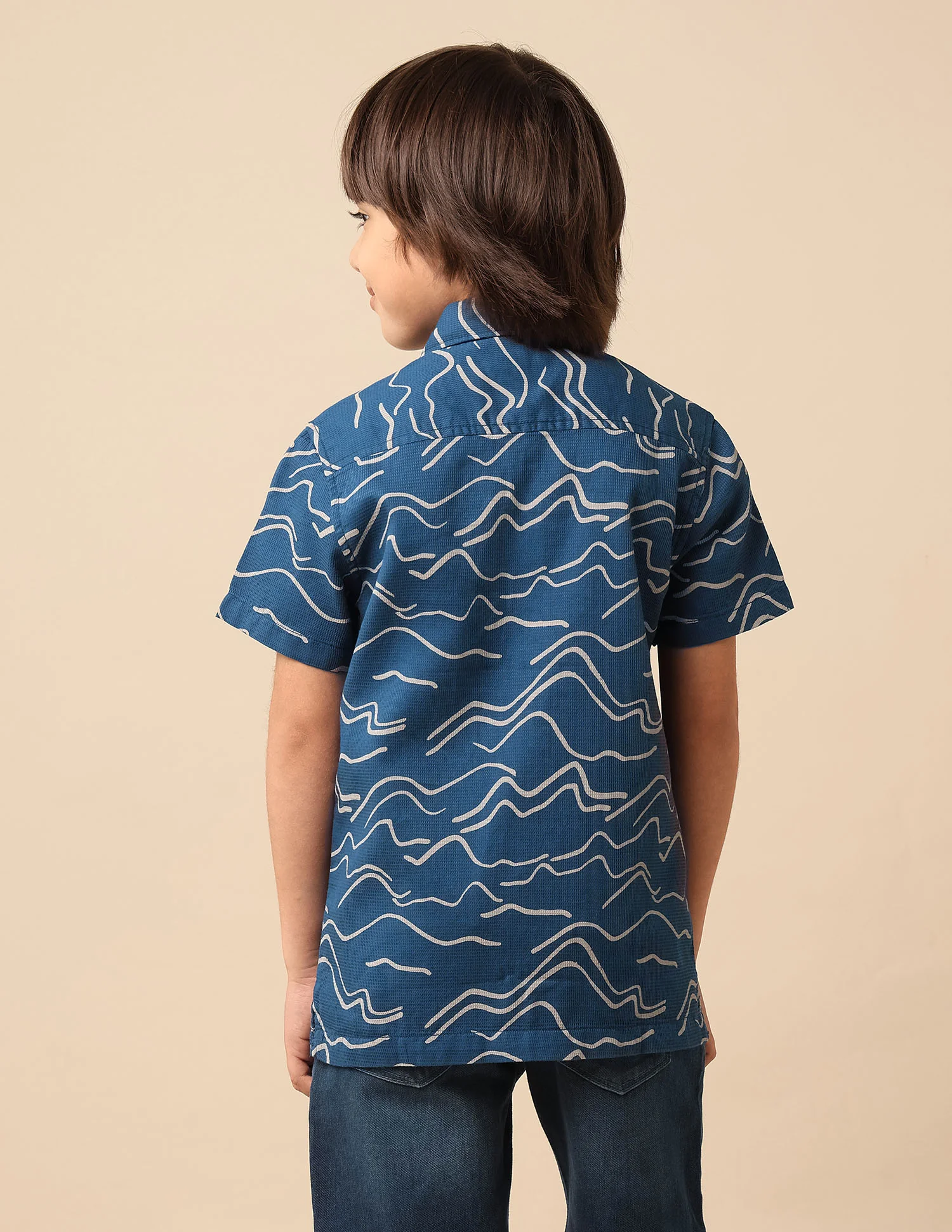Boys Abstract Printed Pure Cotton Shirt - Image 5