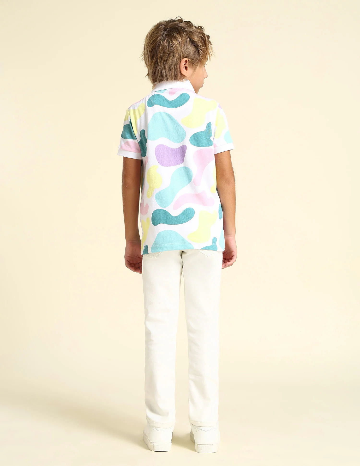 Boys Abstract Printed Regular Fit Polo Shirt - Image 4