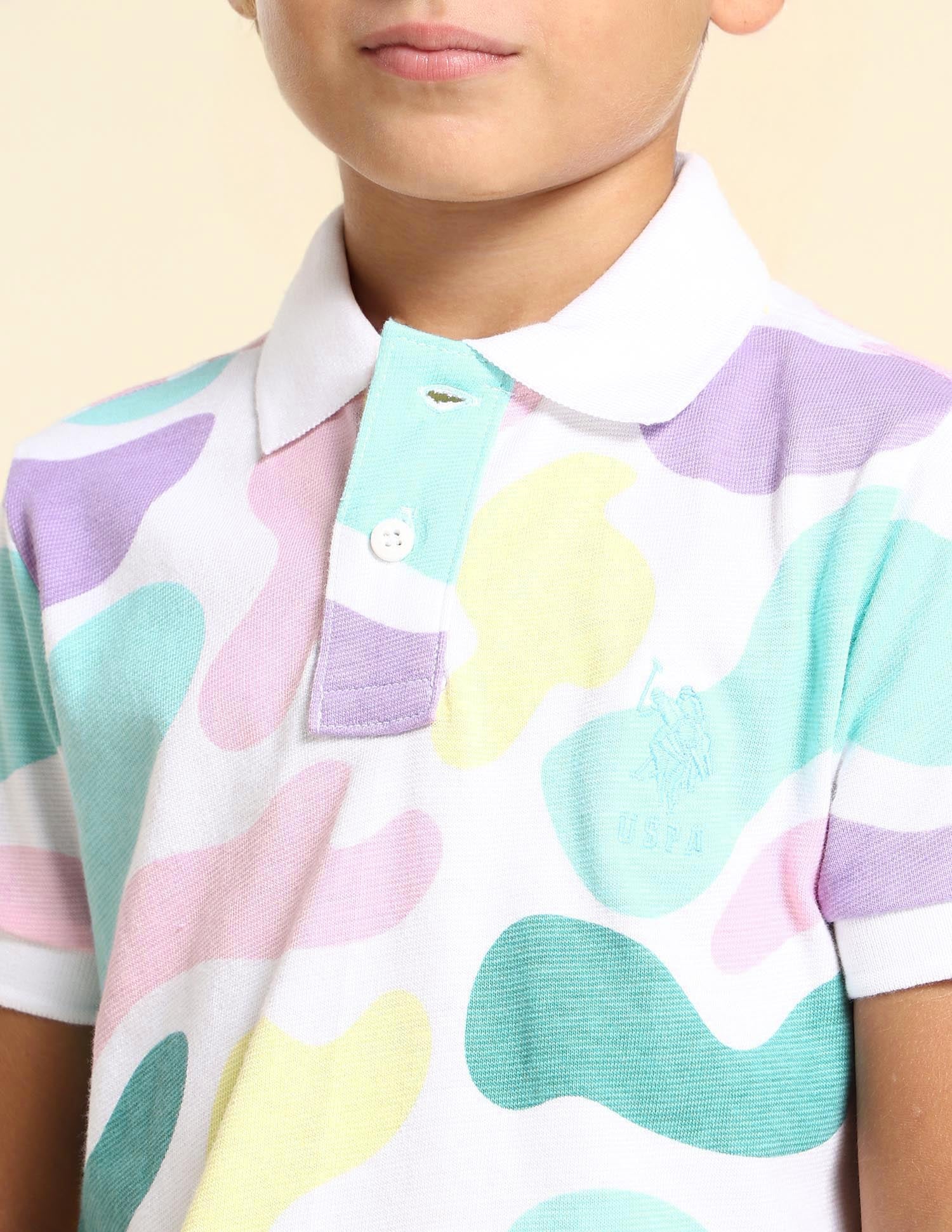Boys Abstract Printed Regular Fit Polo Shirt - Image 5