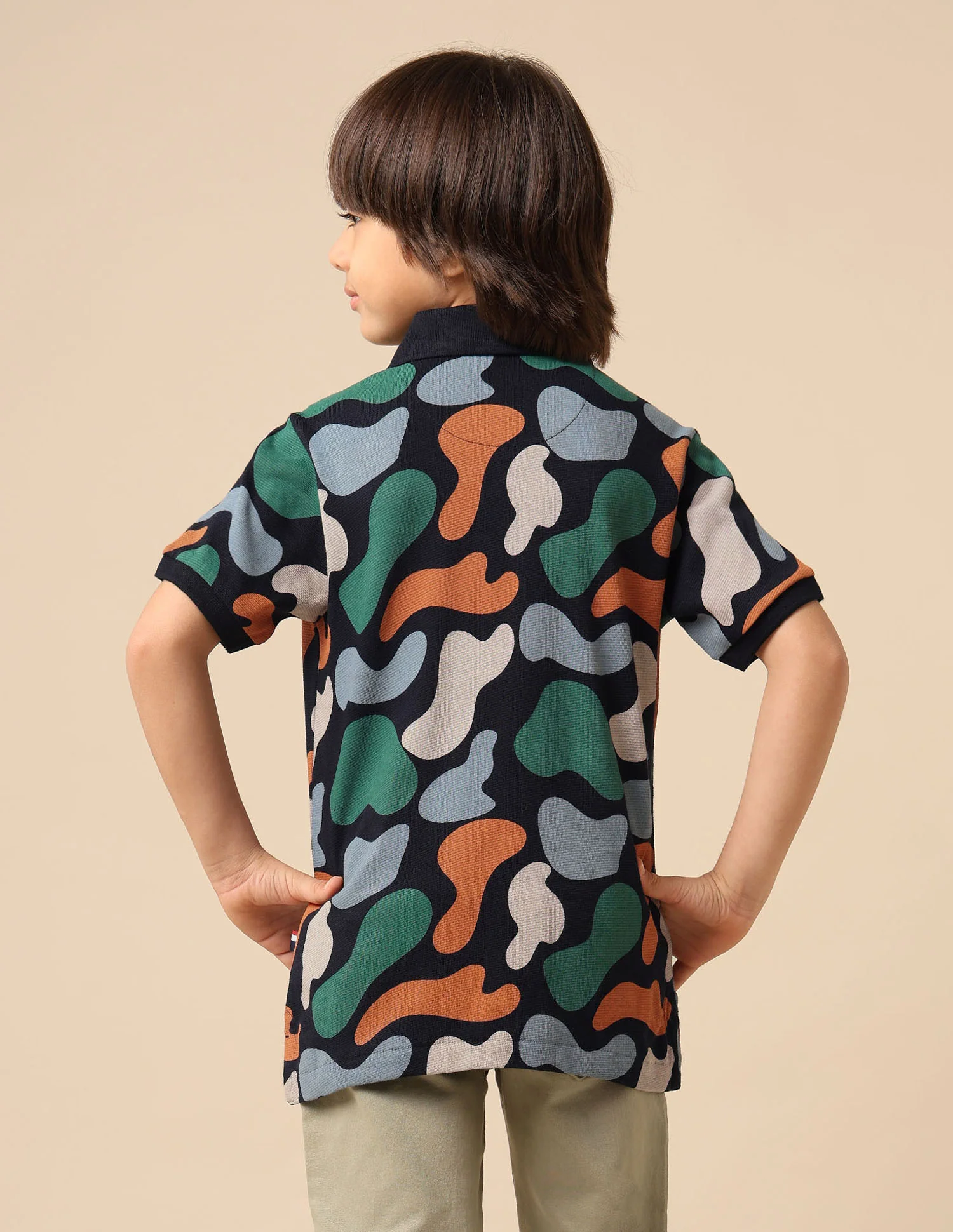 Boys Abstract Printed Regular Fit Polo Shirt - Image 5