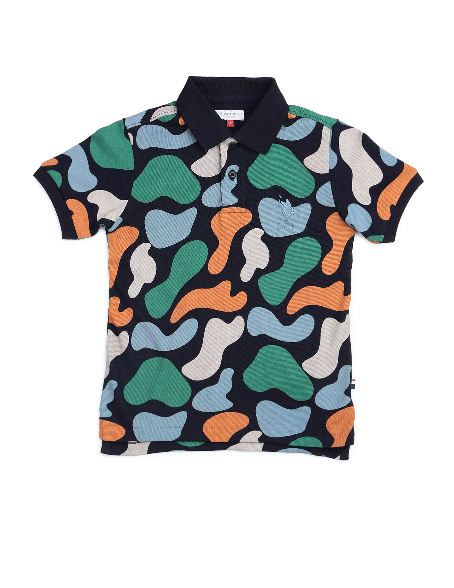 Boys Abstract Printed Regular Fit Polo Shirt - Image 7