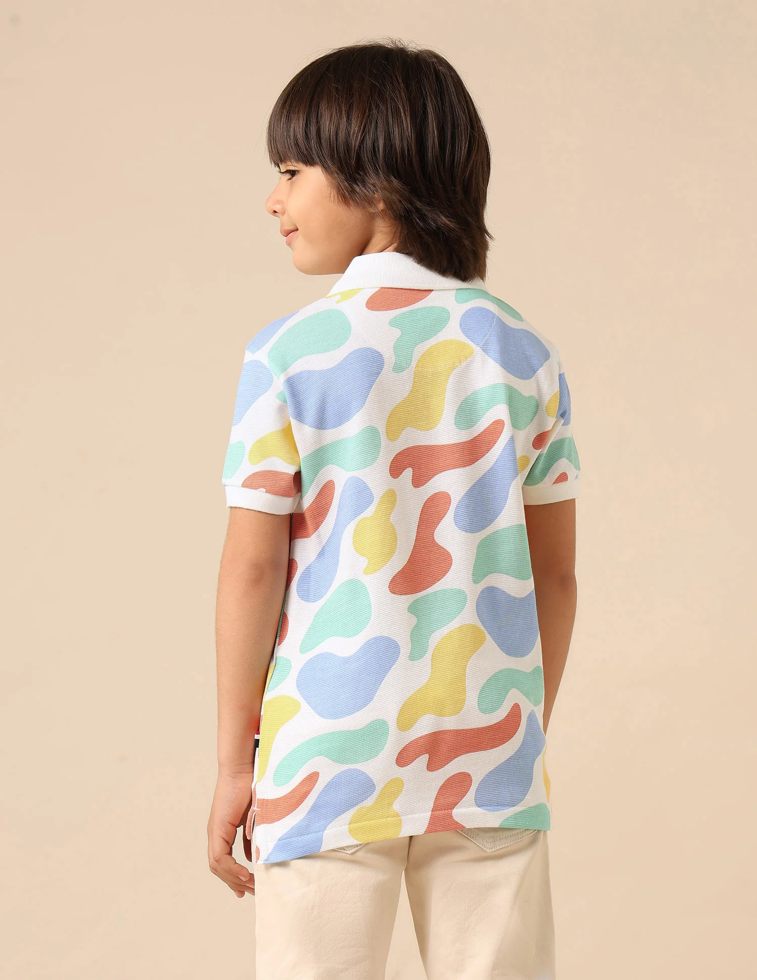 Boys Abstract Printed Regular Fit Polo Shirt - Image 5