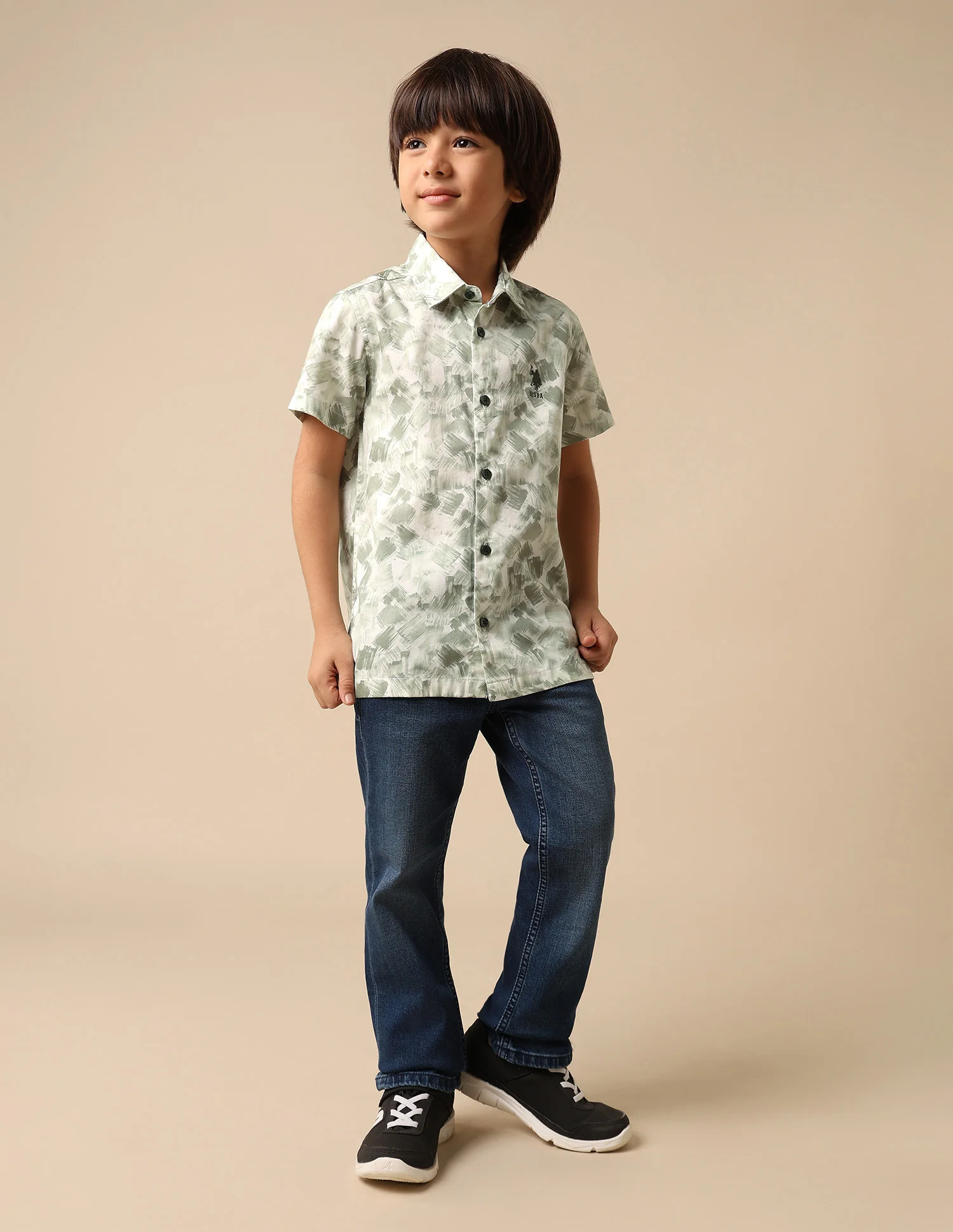 Boys Abstract Printed Satin Shirt - Image 3