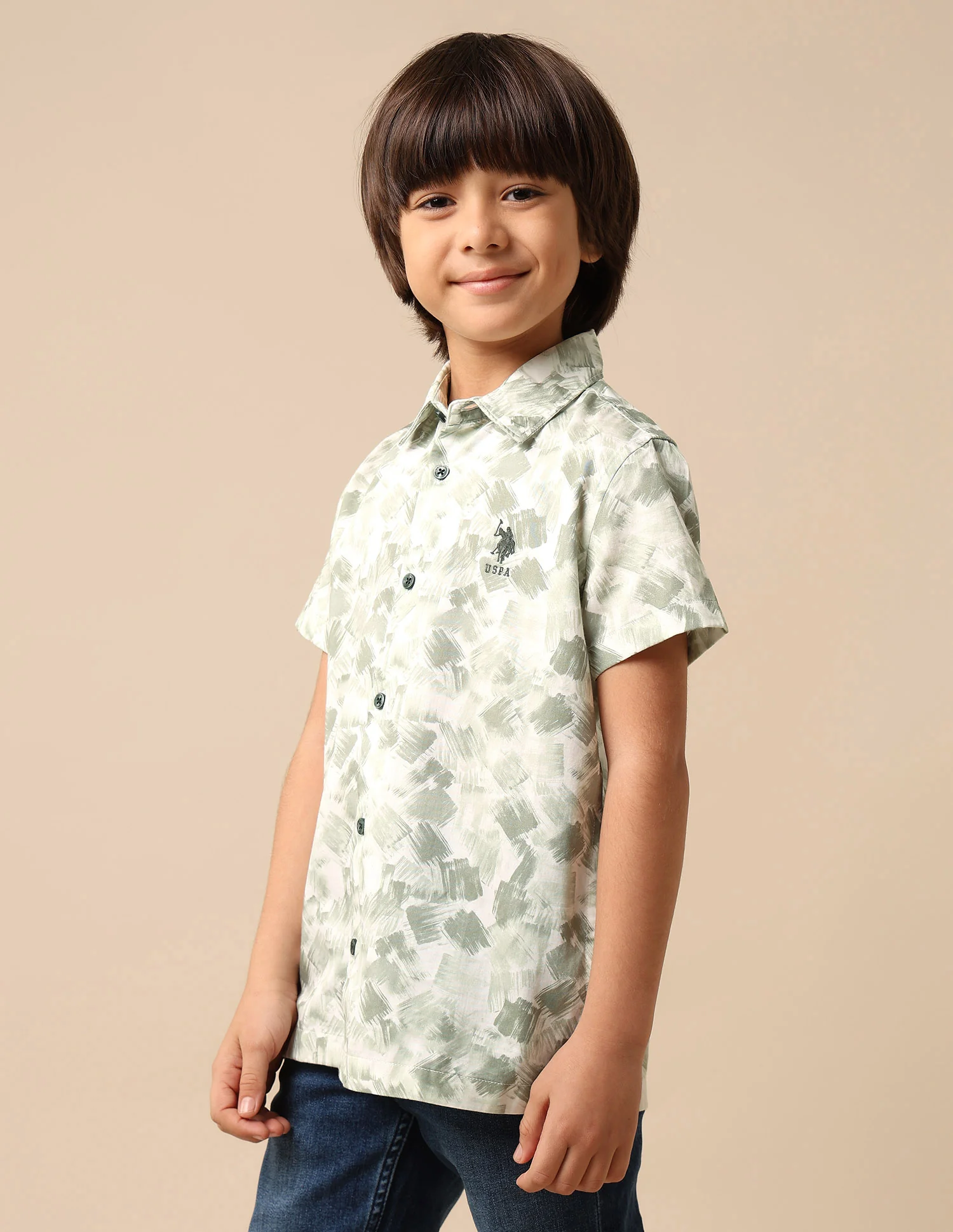 Boys Abstract Printed Satin Shirt - Image 4