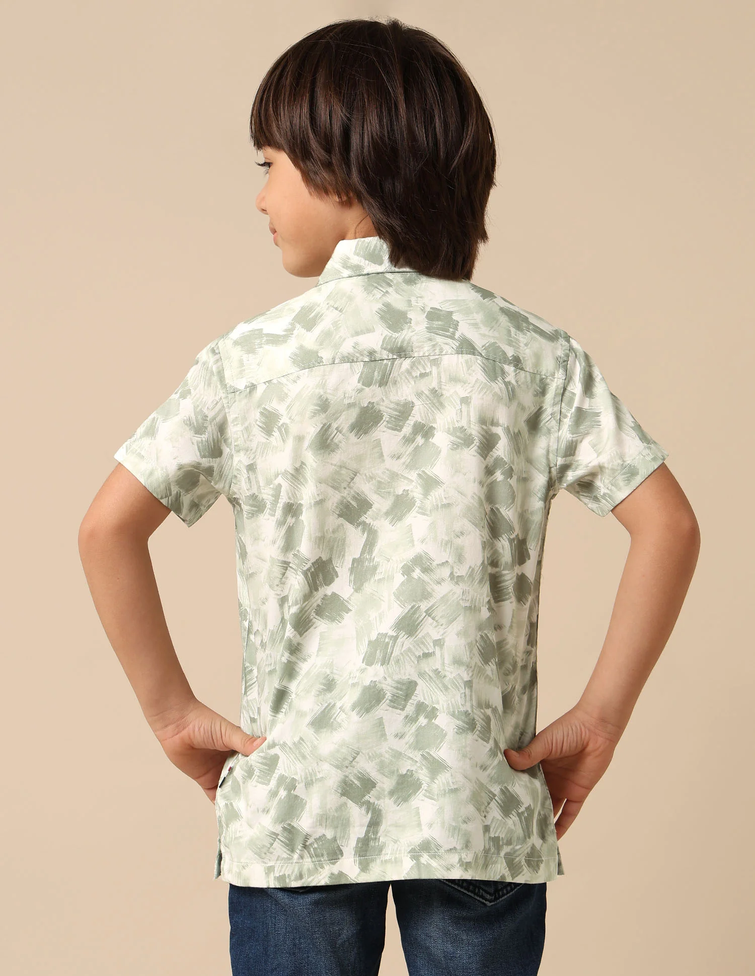 Boys Abstract Printed Satin Shirt - Image 5