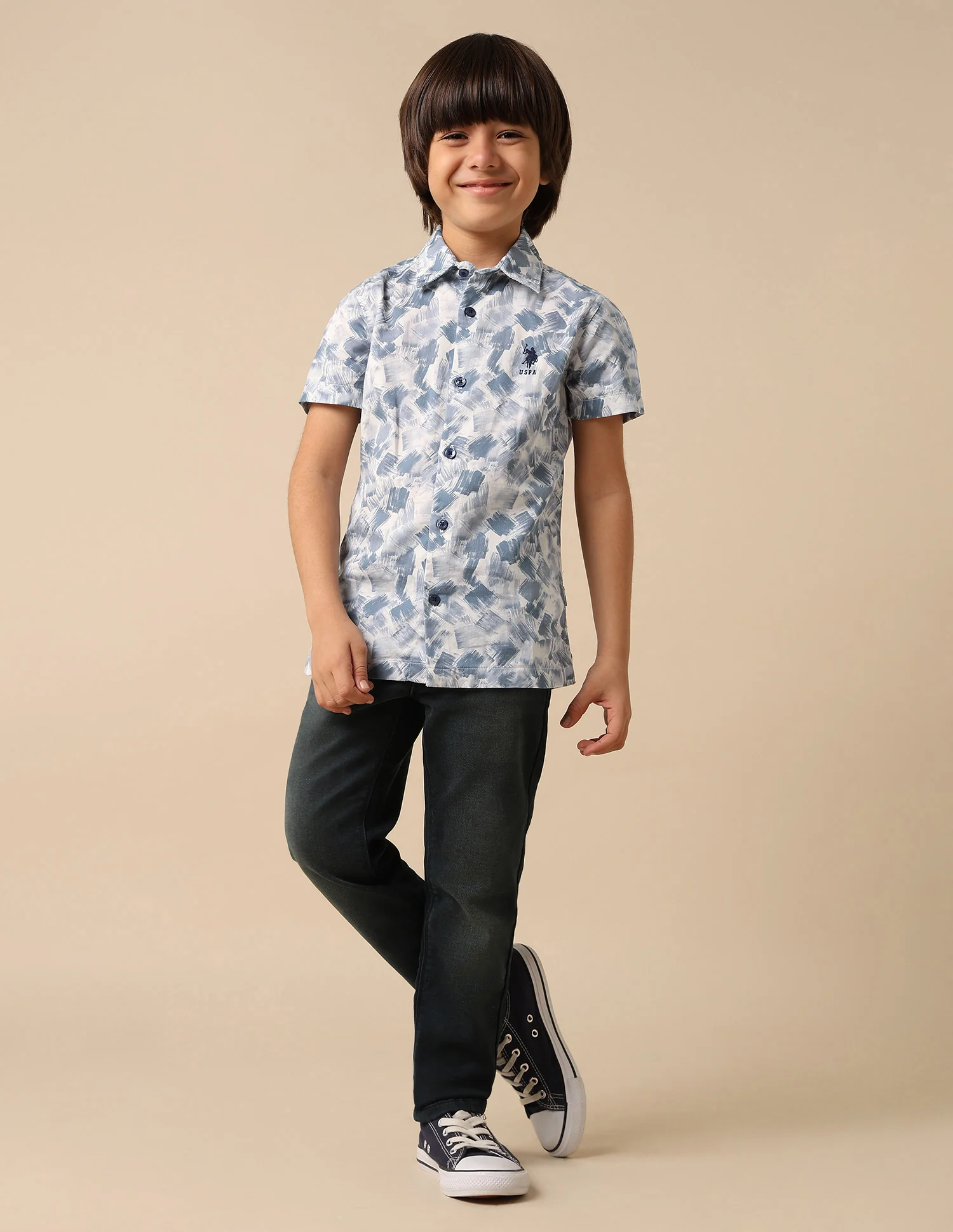 Boys Abstract Printed Satin Shirt - Image 3