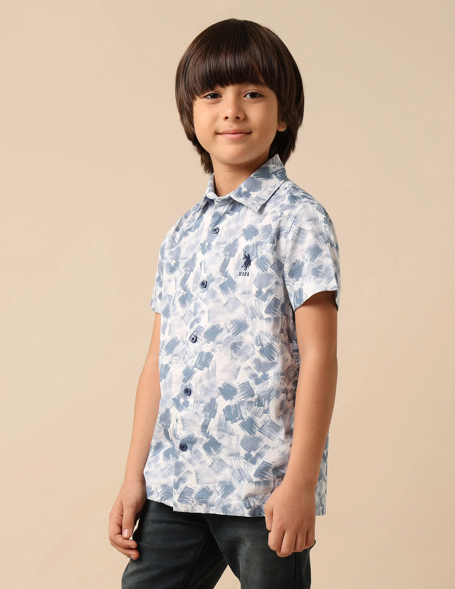 Boys Abstract Printed Satin Shirt - Image 4