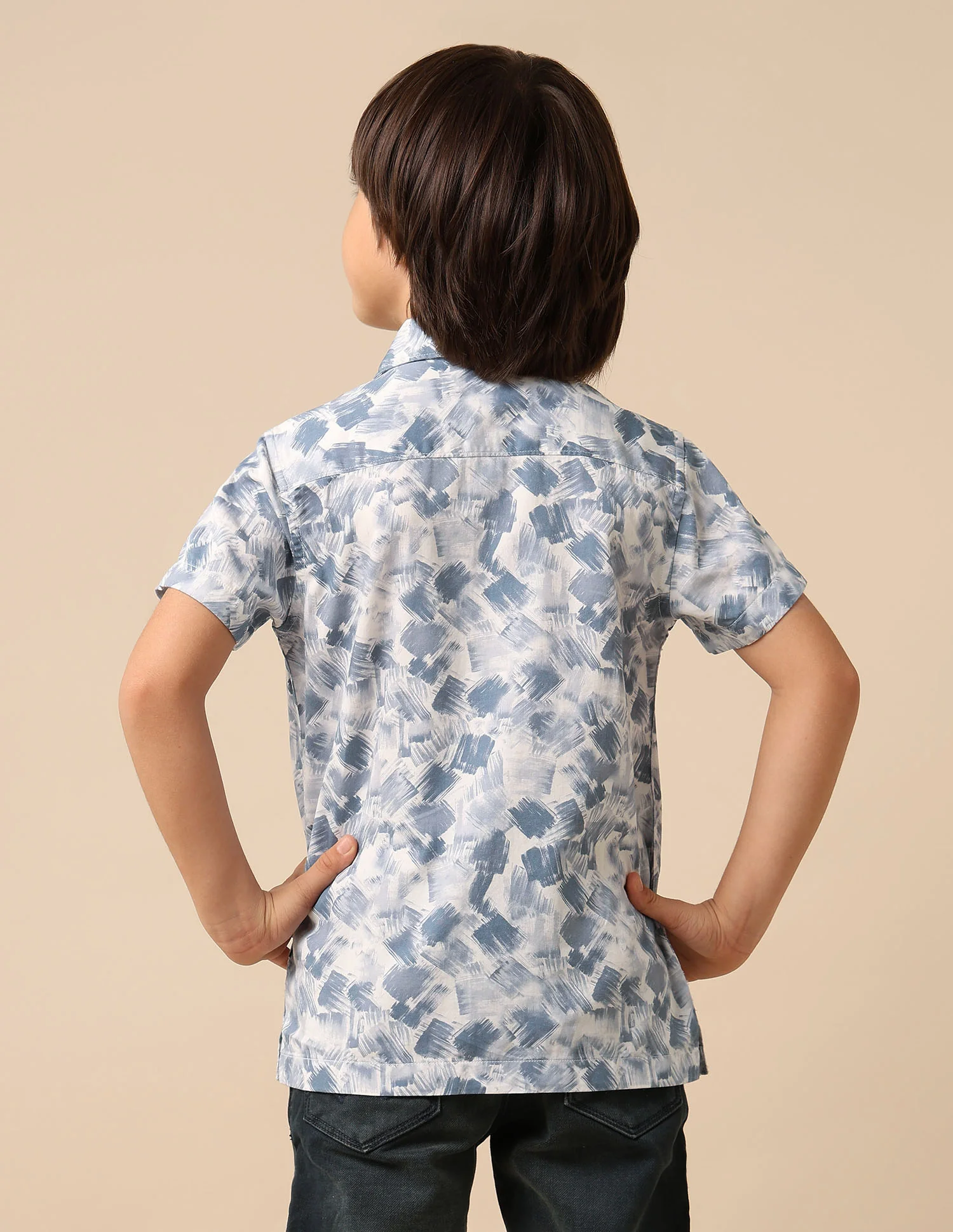 Boys Abstract Printed Satin Shirt - Image 5