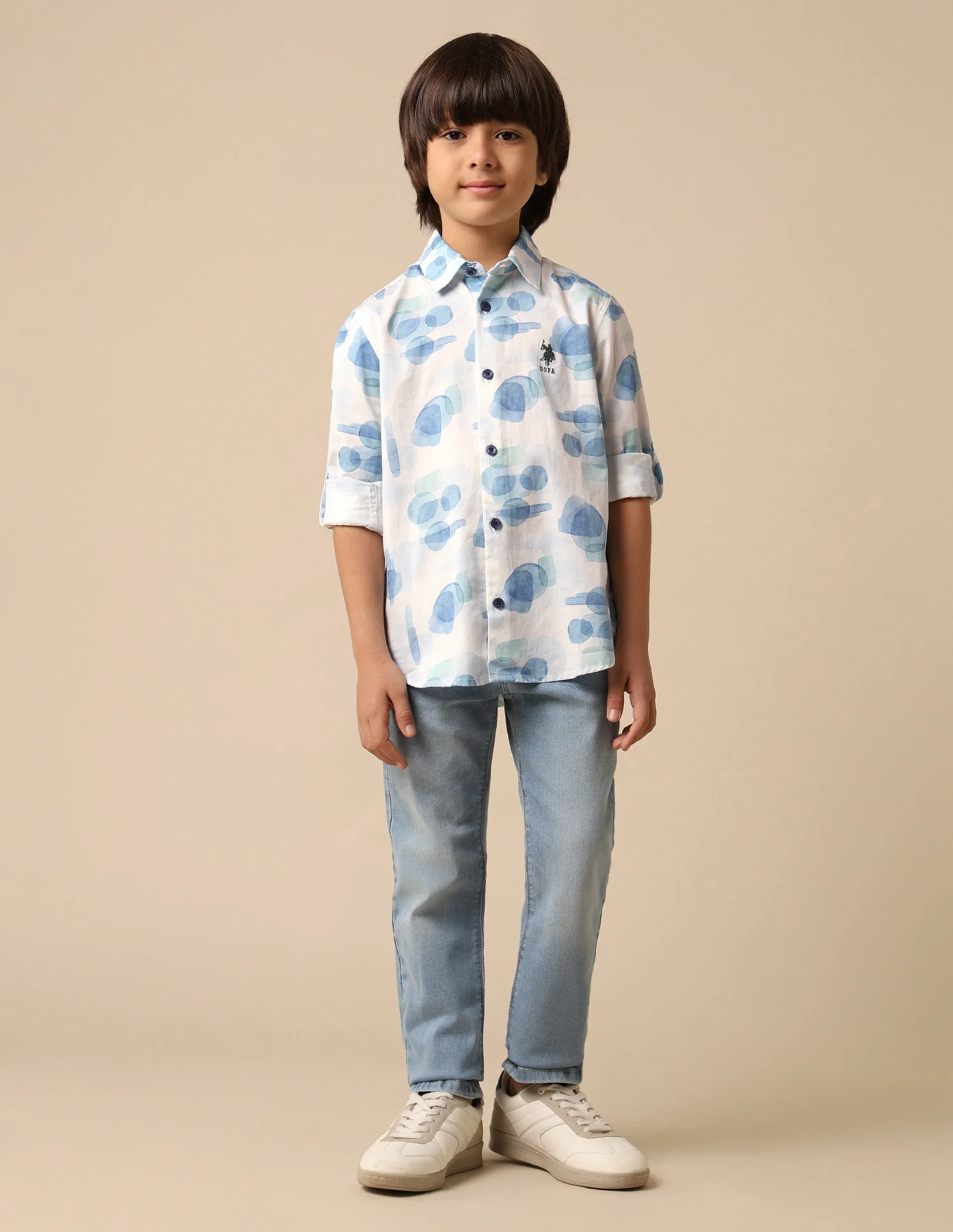 Boys Abstract Printed Satin Shirt - Image 3