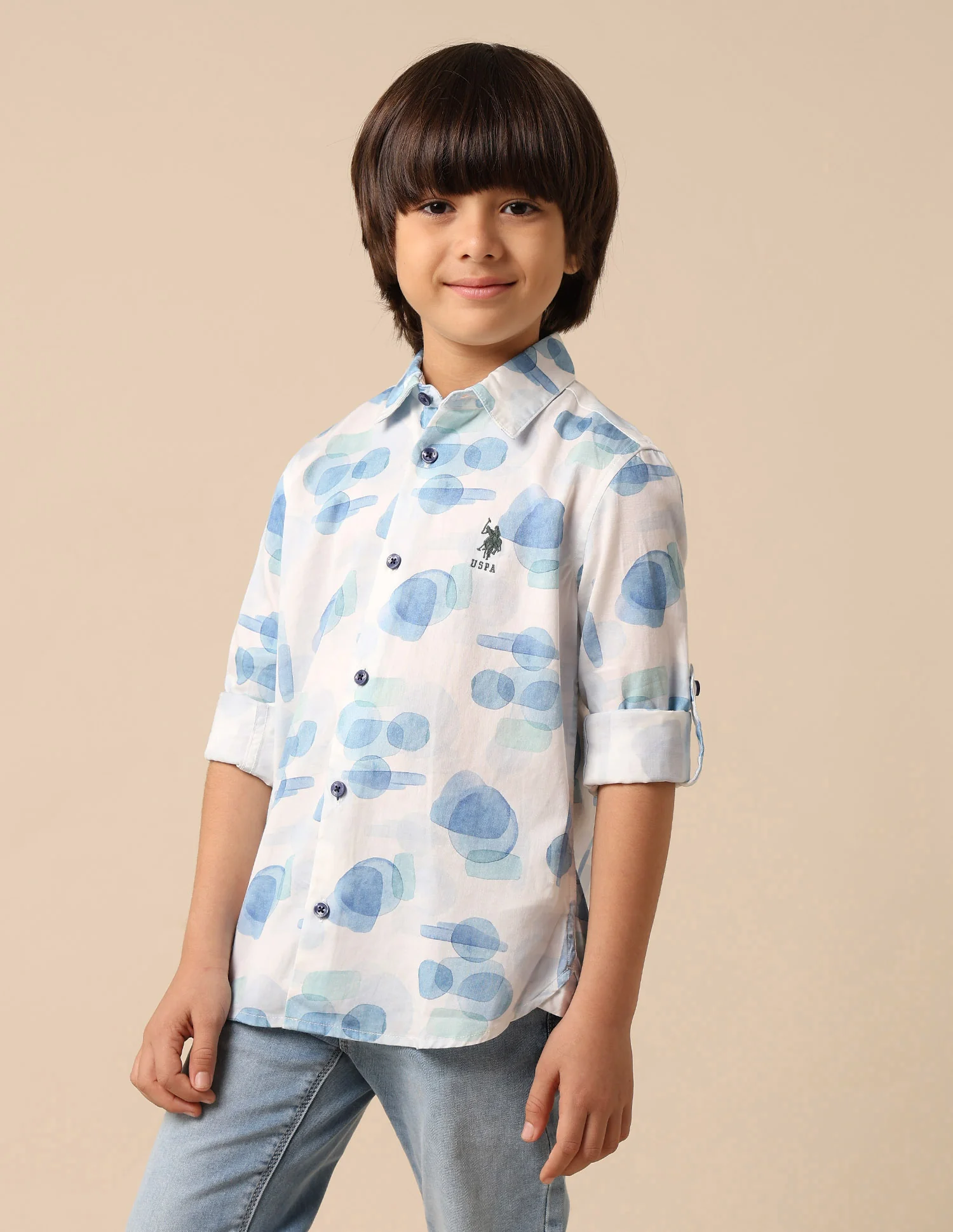 Boys Abstract Printed Satin Shirt - Image 4
