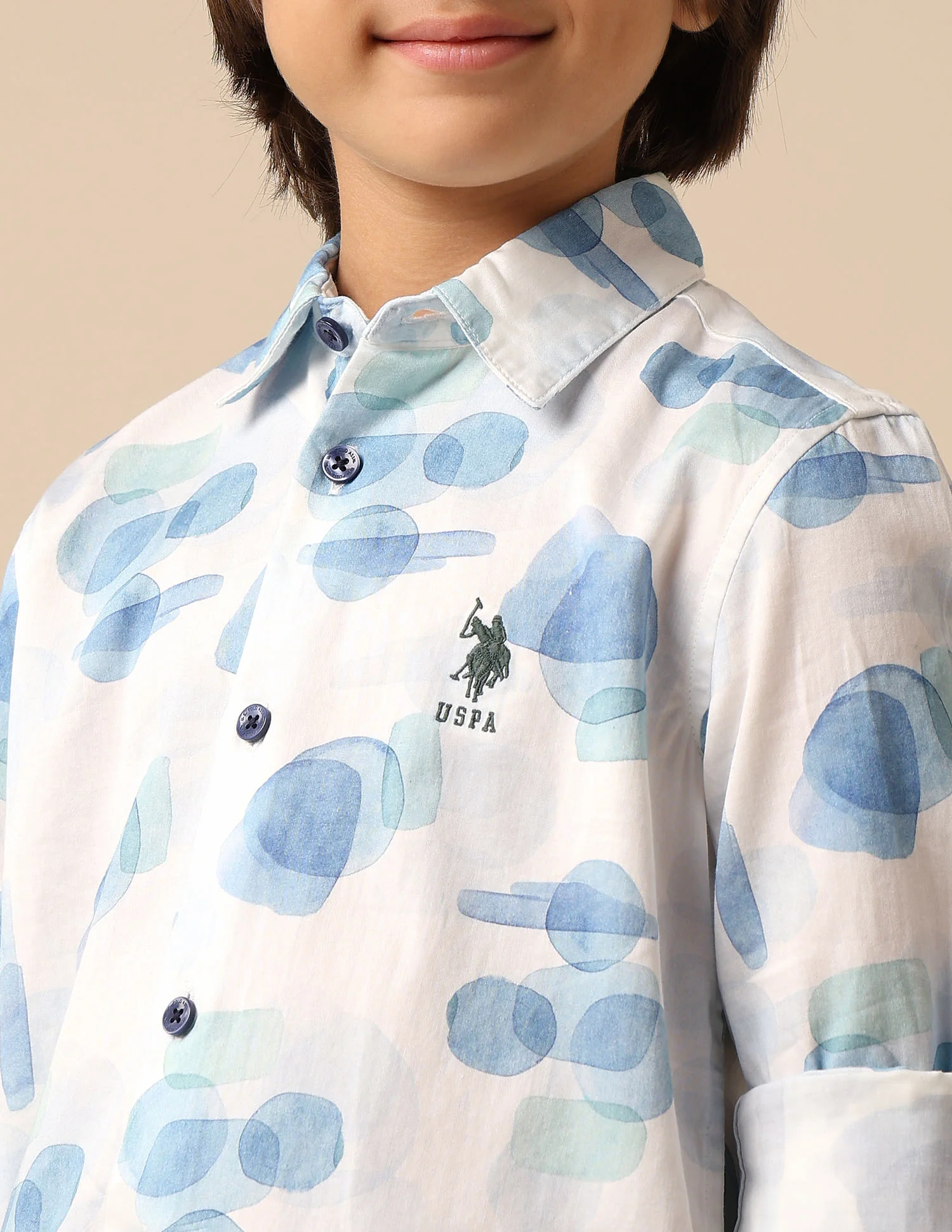 Boys Abstract Printed Satin Shirt - Image 6