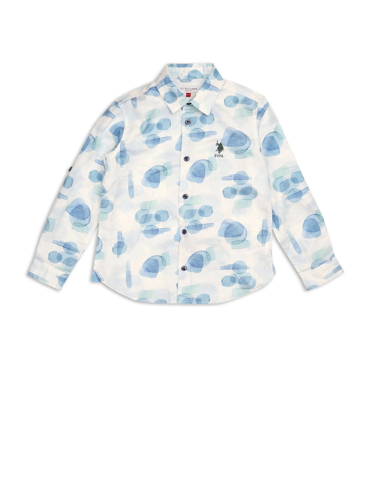 Boys Abstract Printed Satin Shirt - Image 7