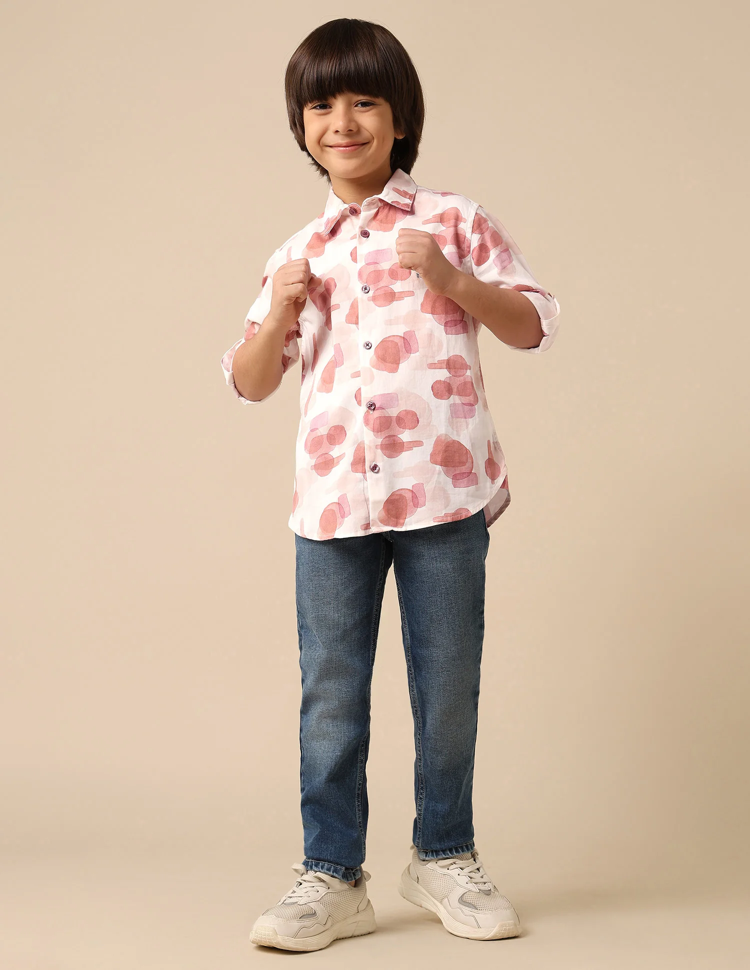 Boys Abstract Printed Satin Shirt - Image 3