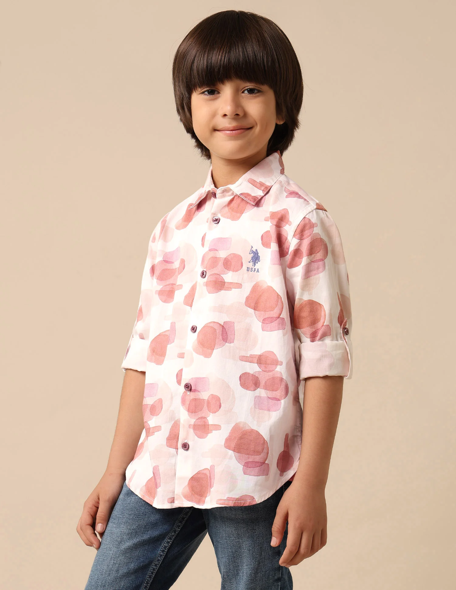 Boys Abstract Printed Satin Shirt - Image 4