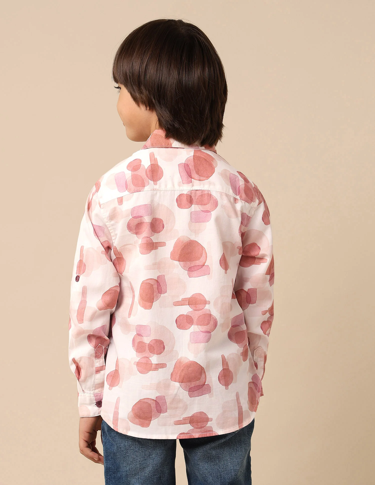 Boys Abstract Printed Satin Shirt - Image 5