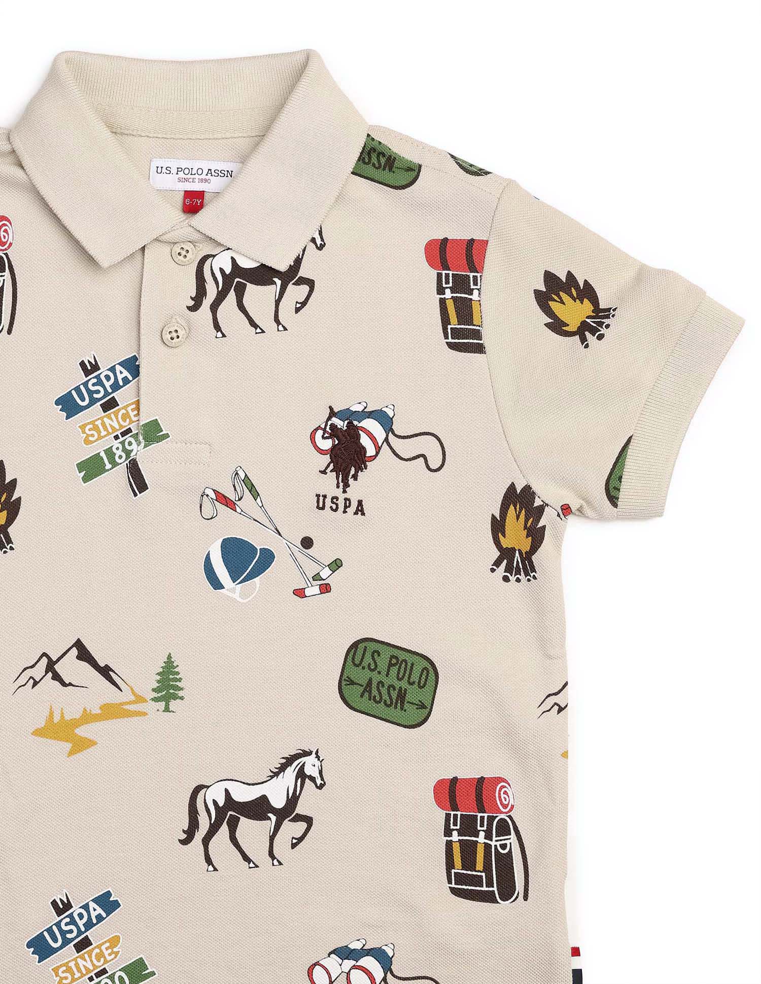 Boys All Over Printed Pure Cotton Polo Shirt - Image 9