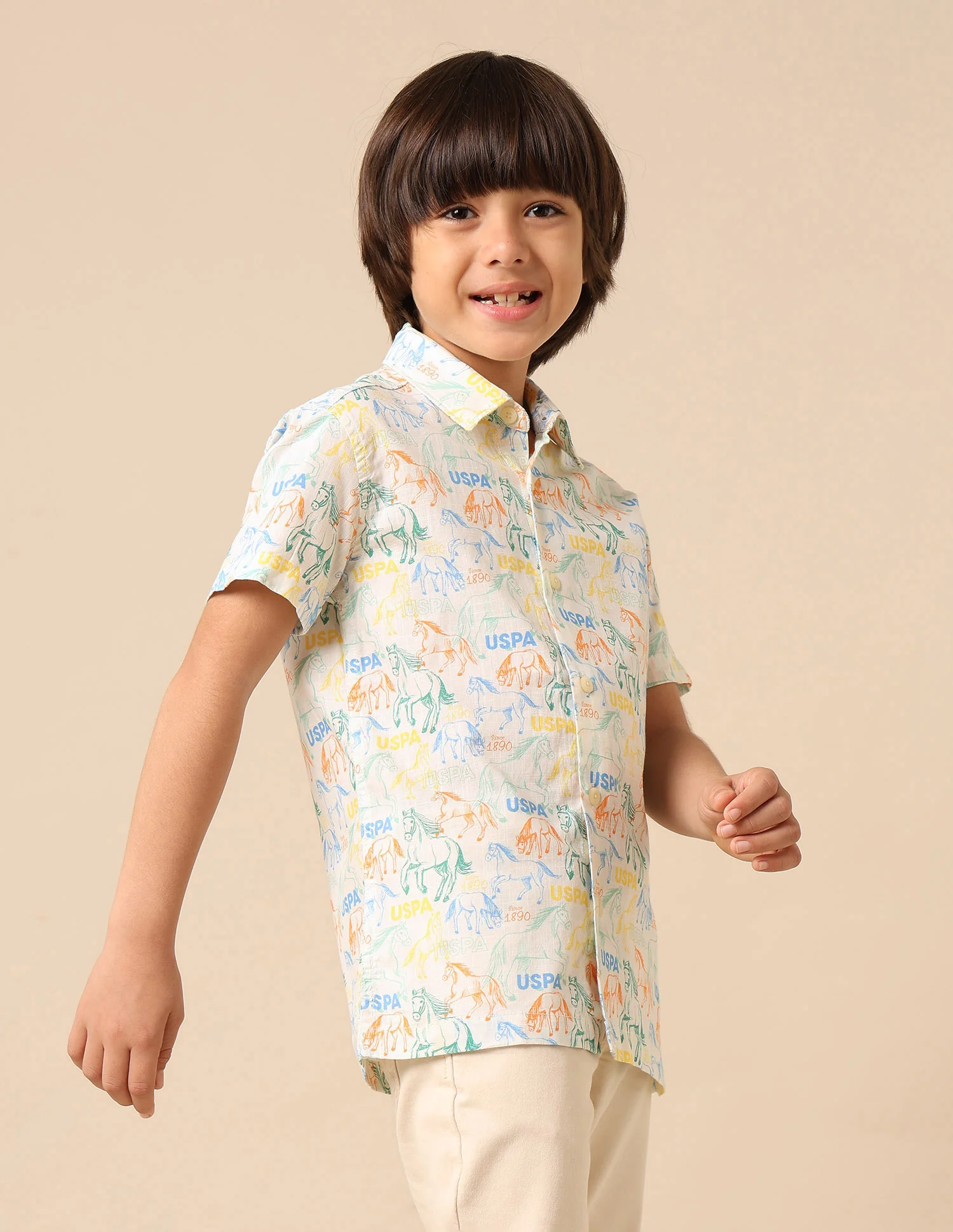 Boys All Over Printed Pure Cotton Shirt - Image 4