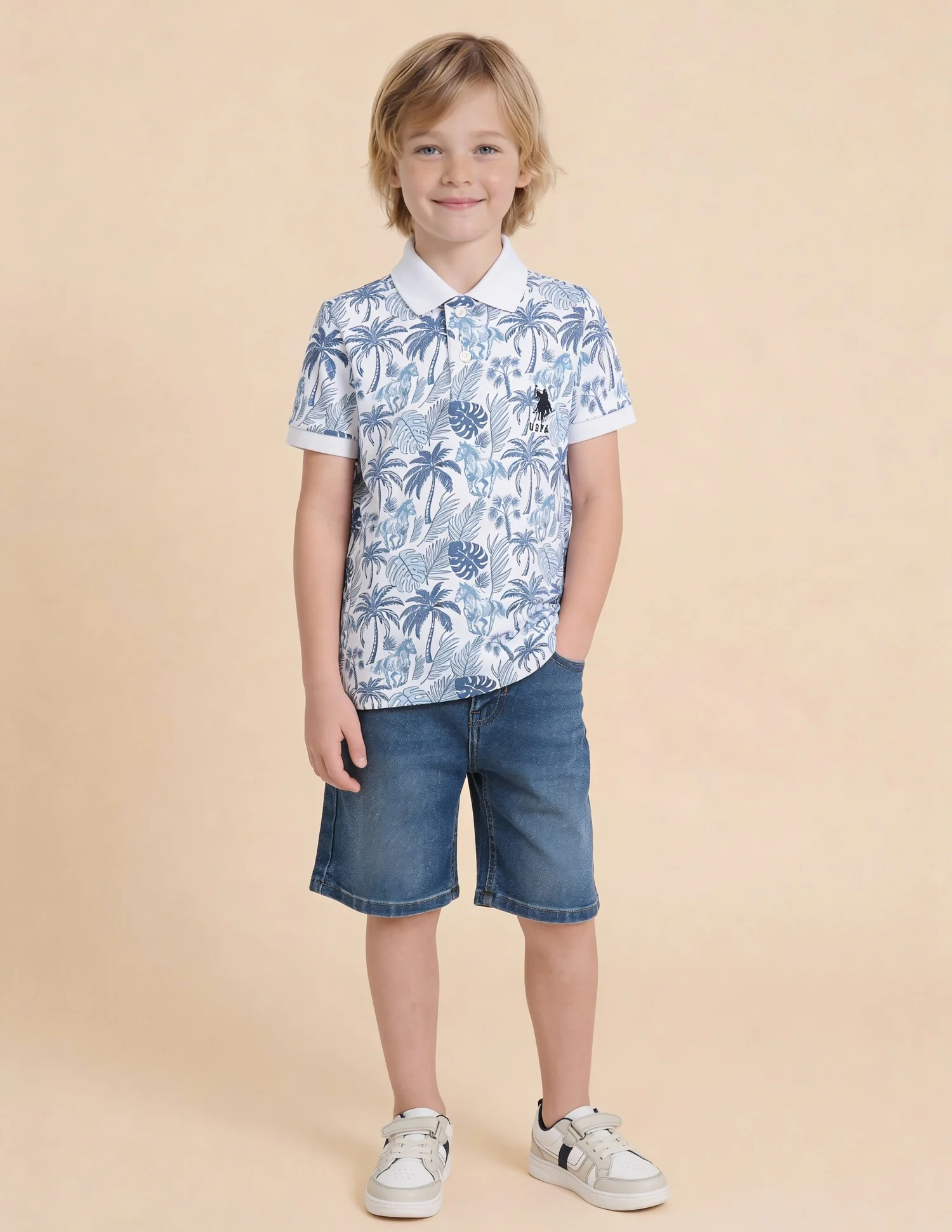 Boys All-Over Printed Regular Fit Polo Shirt - Image 3