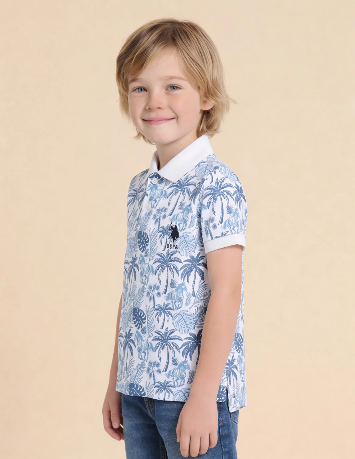 Boys All-Over Printed Regular Fit Polo Shirt - Image 4