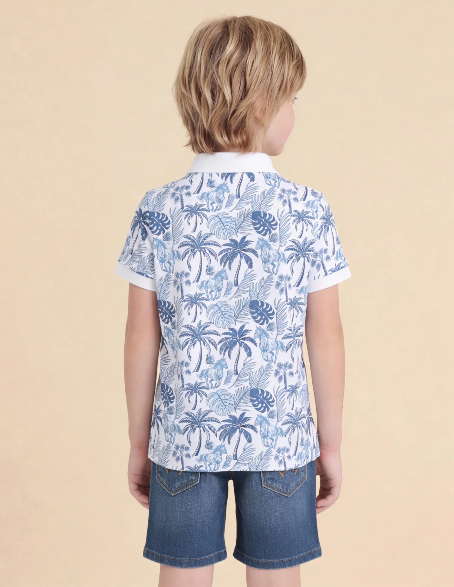 Boys All-Over Printed Regular Fit Polo Shirt - Image 5