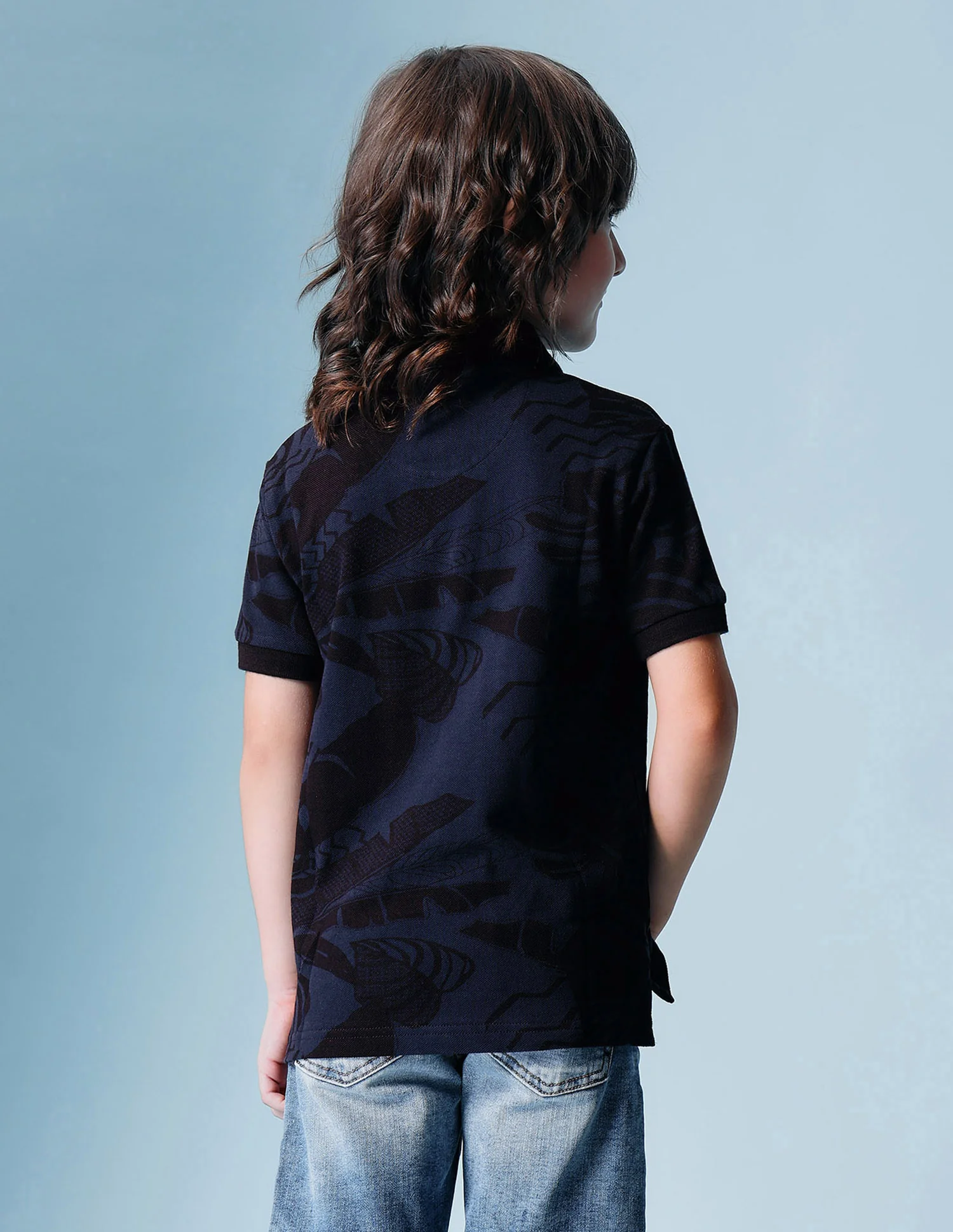 Boys All Over Printed Regular Fit Polo Shirt - Image 5