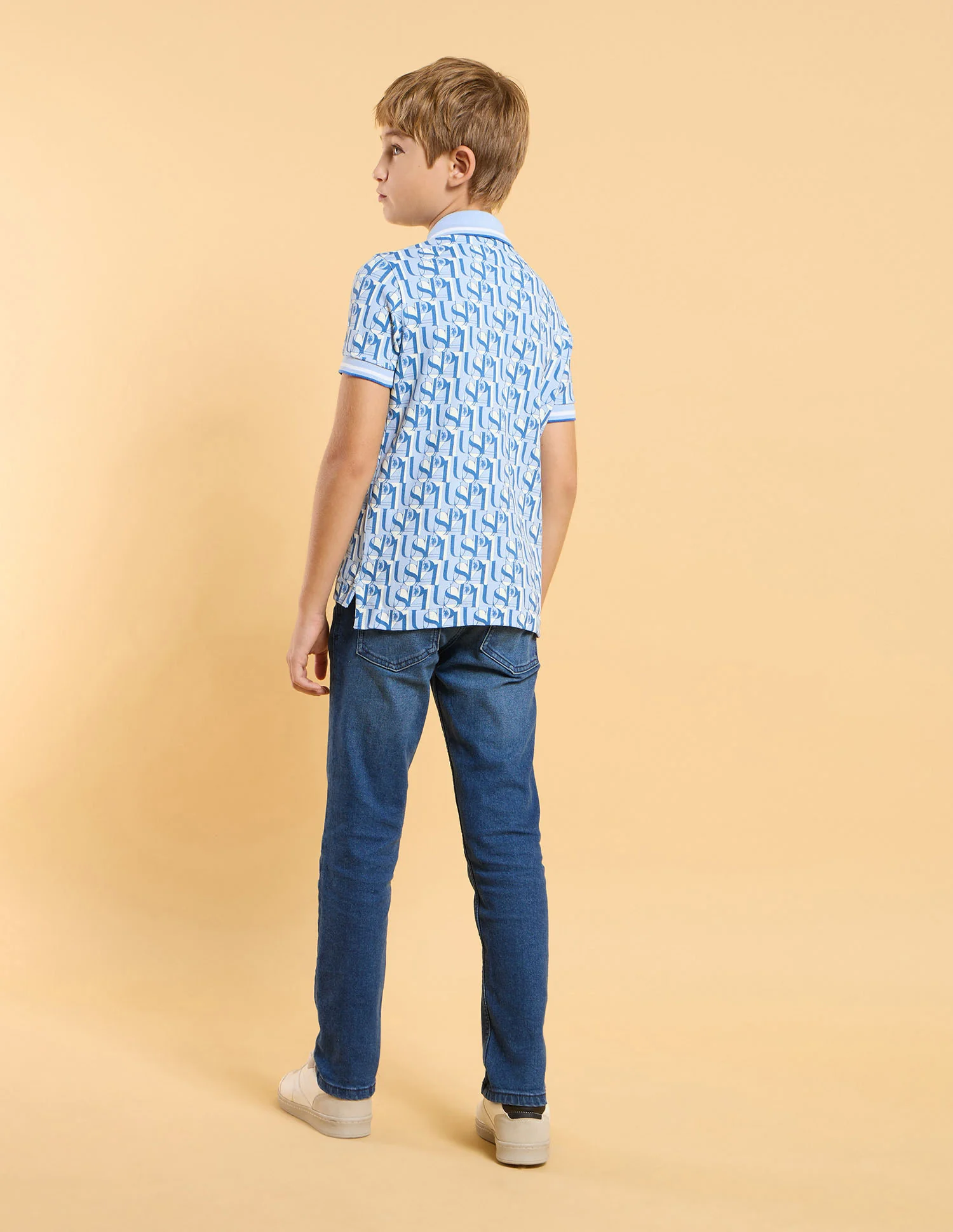 Boys All Over Printed Regular Fit Polo Shirt - Image 4