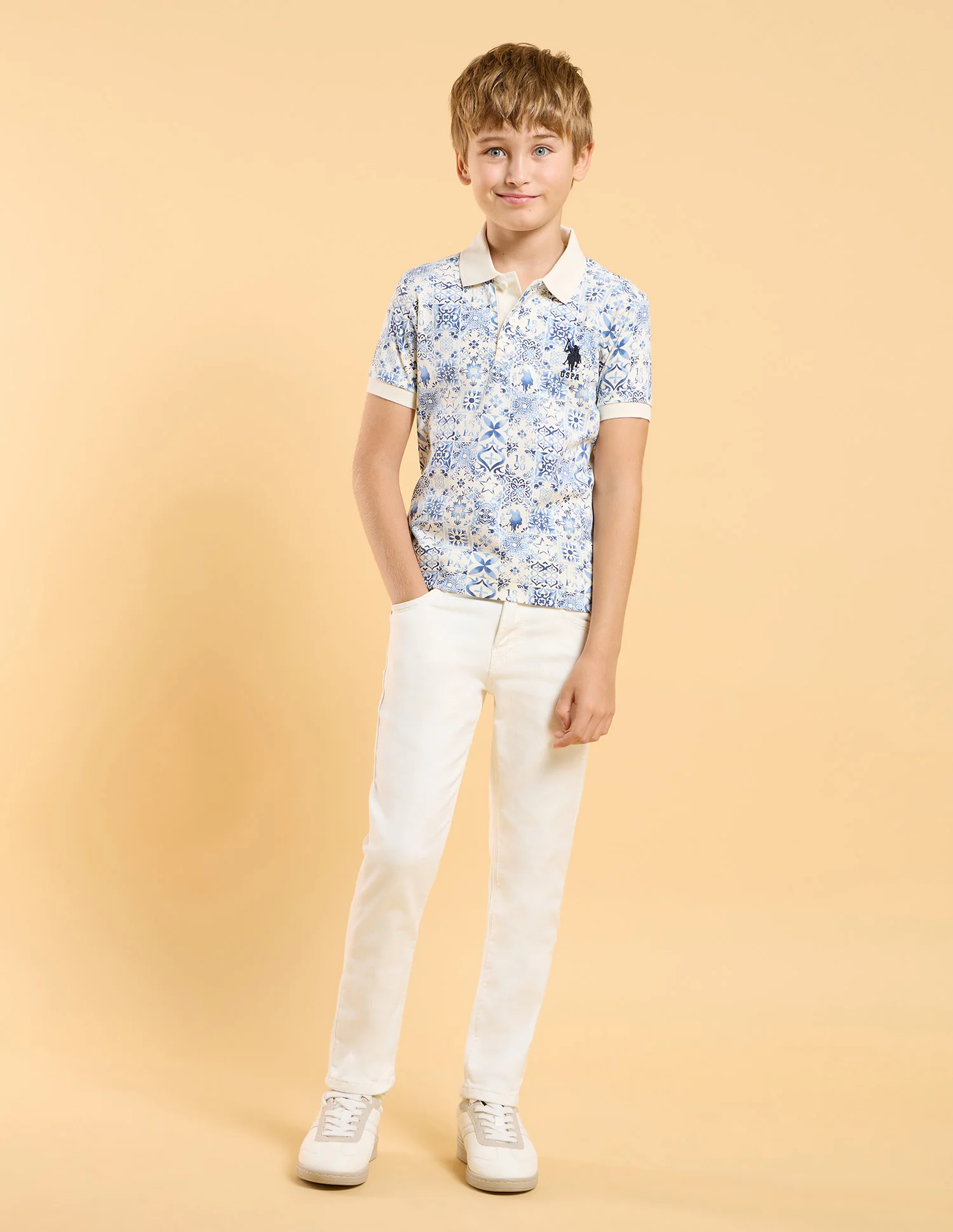 Boys All Over Printed Regular Fit Polo Shirt - Image 3