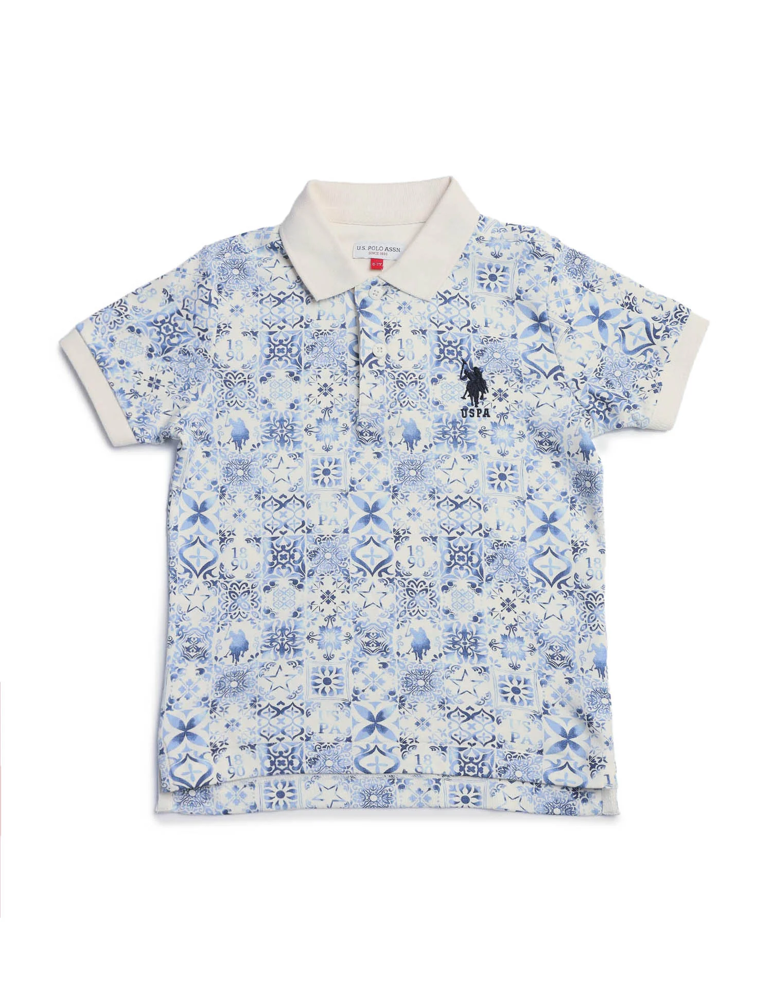 Boys All Over Printed Regular Fit Polo Shirt - Image 5