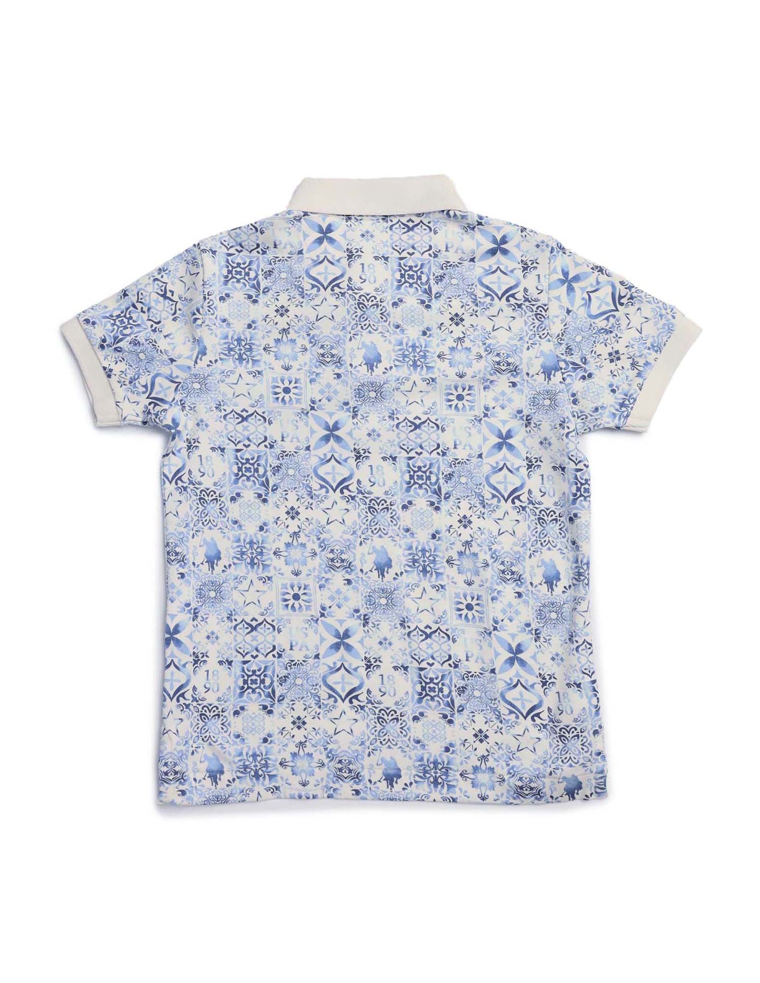 Boys All Over Printed Regular Fit Polo Shirt - Image 6