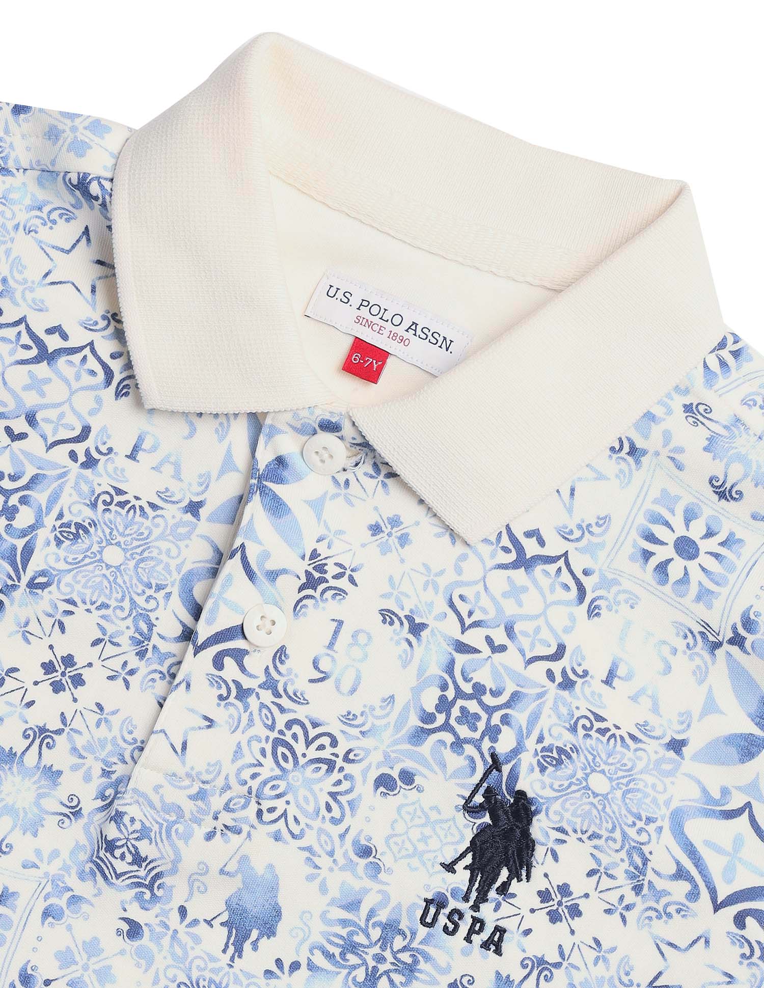 Boys All Over Printed Regular Fit Polo Shirt - Image 7