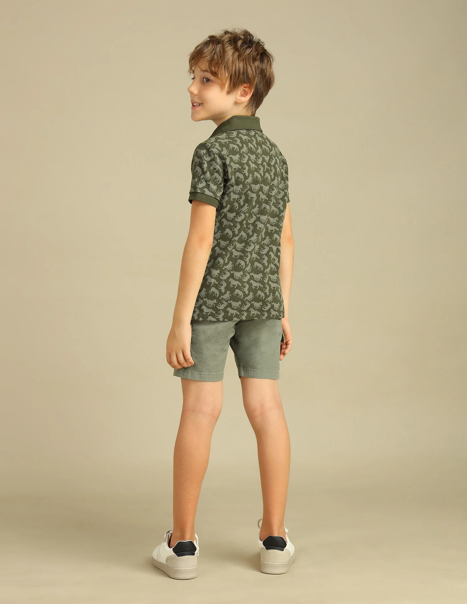 Boys All Over Printed Regular Fit Polo Shirt - Image 4