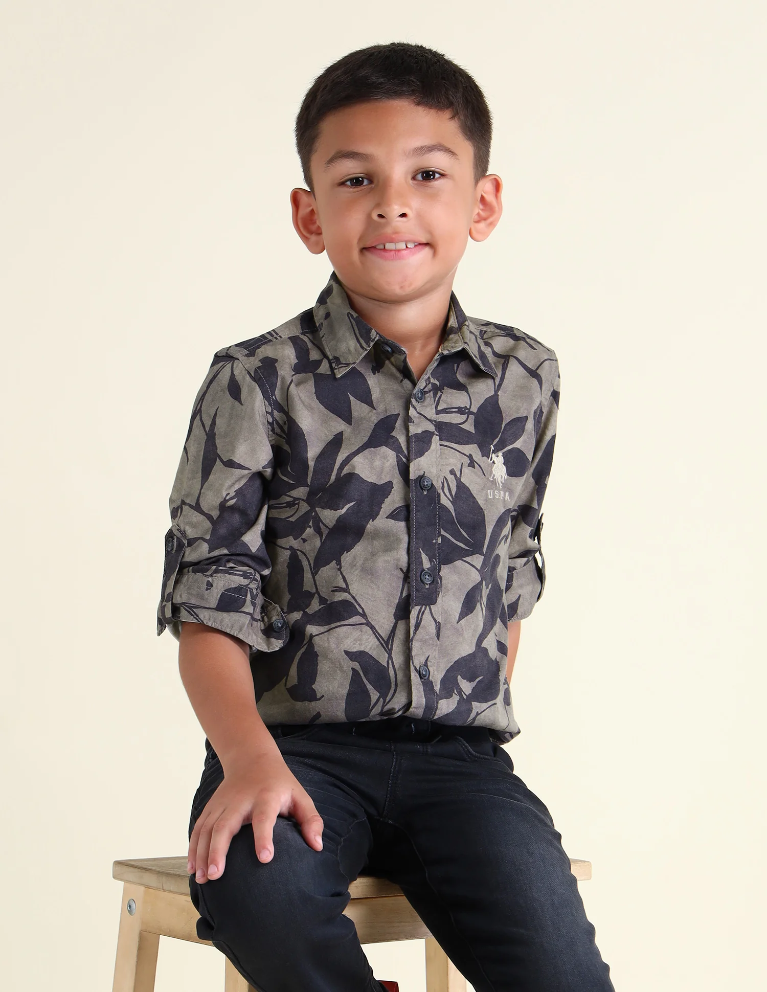 Boys All-Over Printed Regular Fit Shirt