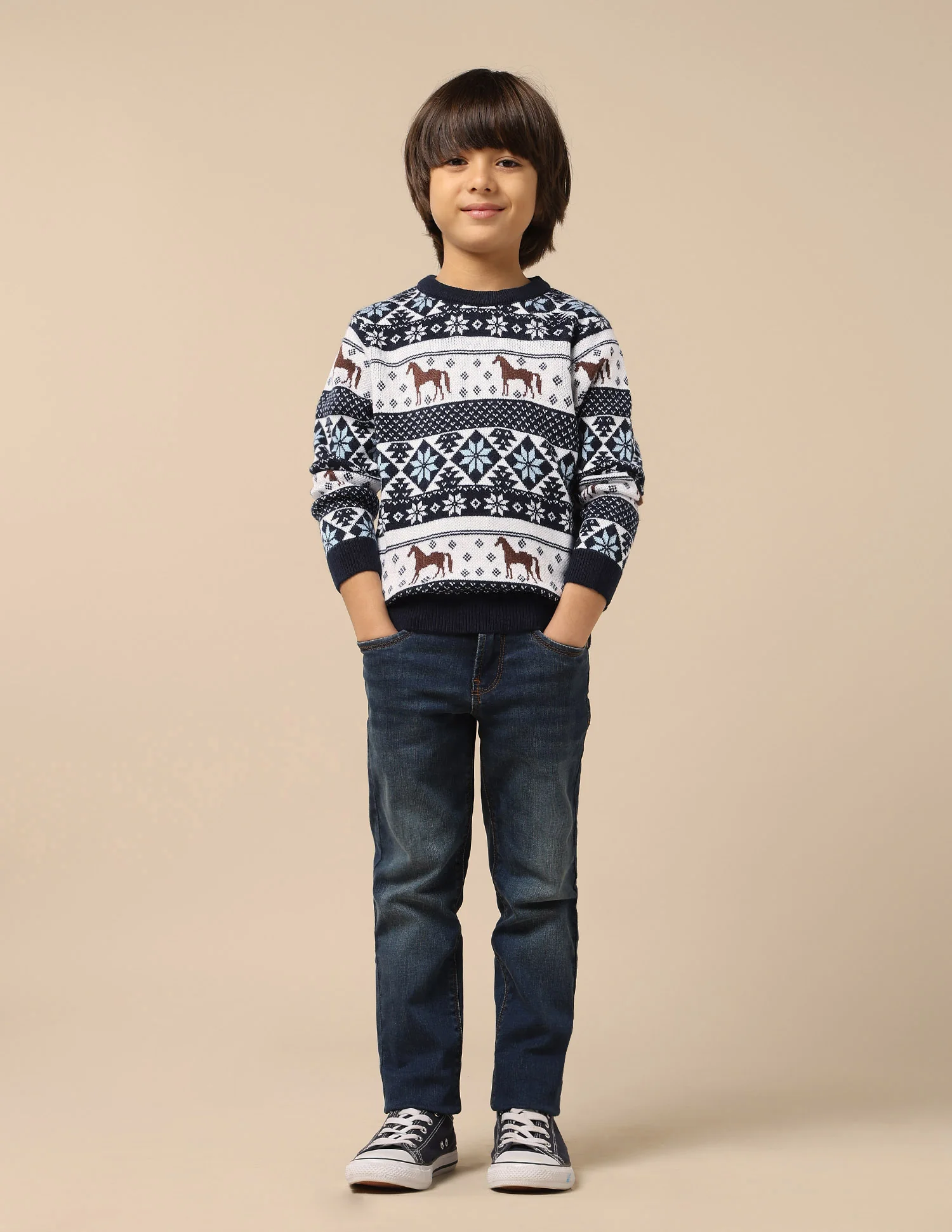 Boys All Over Printed Regular Fit Sweater - Image 3