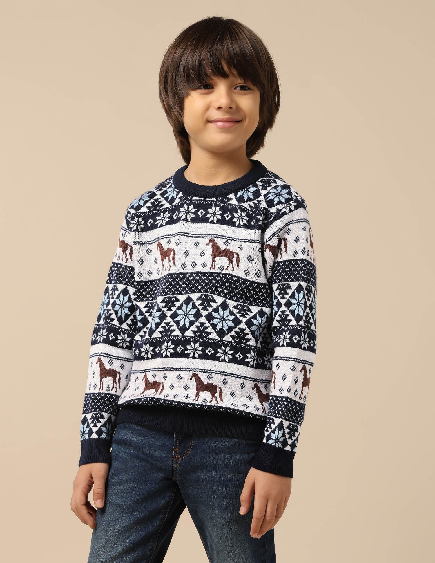 Boys All Over Printed Regular Fit Sweater - Image 4