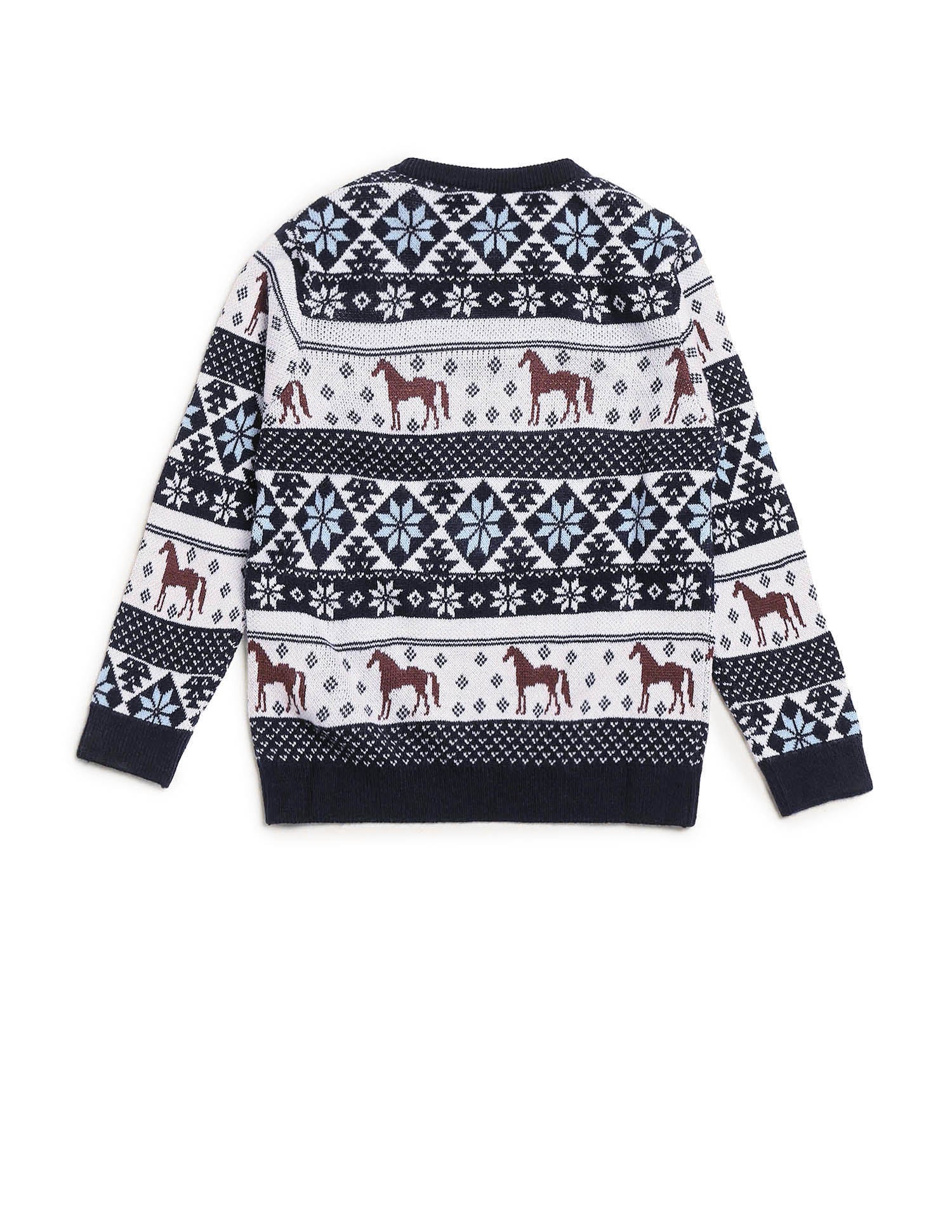 Boys All Over Printed Regular Fit Sweater - Image 8