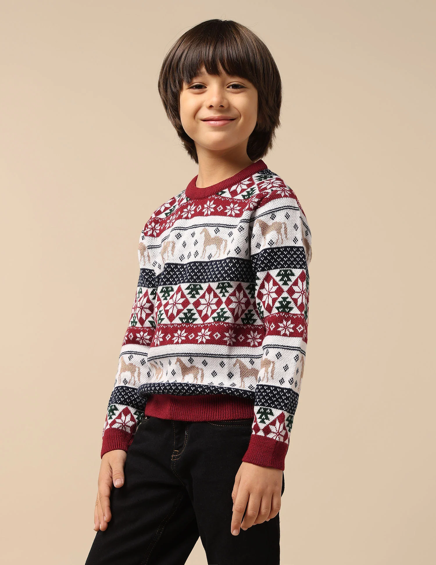 Boys All Over Printed Regular Fit Sweater - Image 4